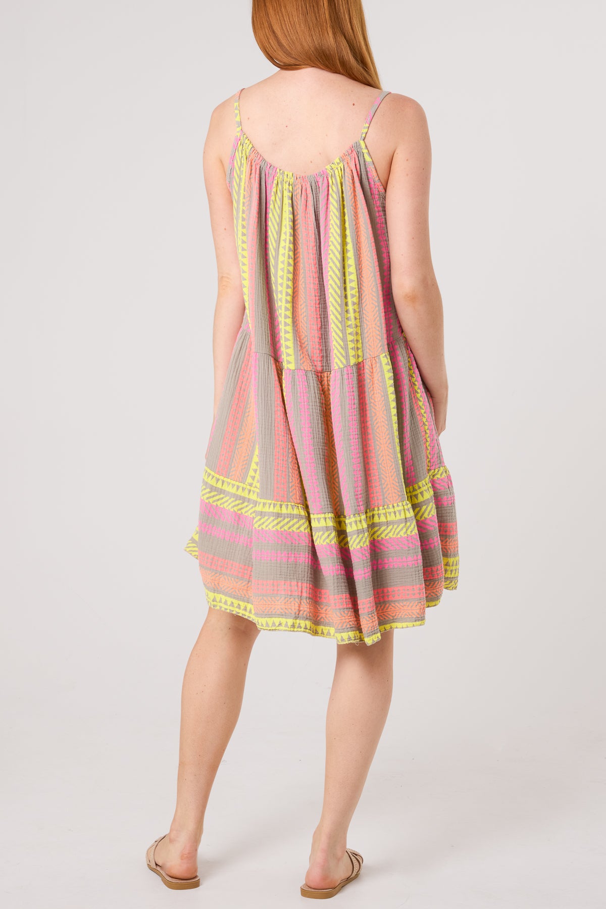 Aztec Cheesecloth Cami Mini Dress