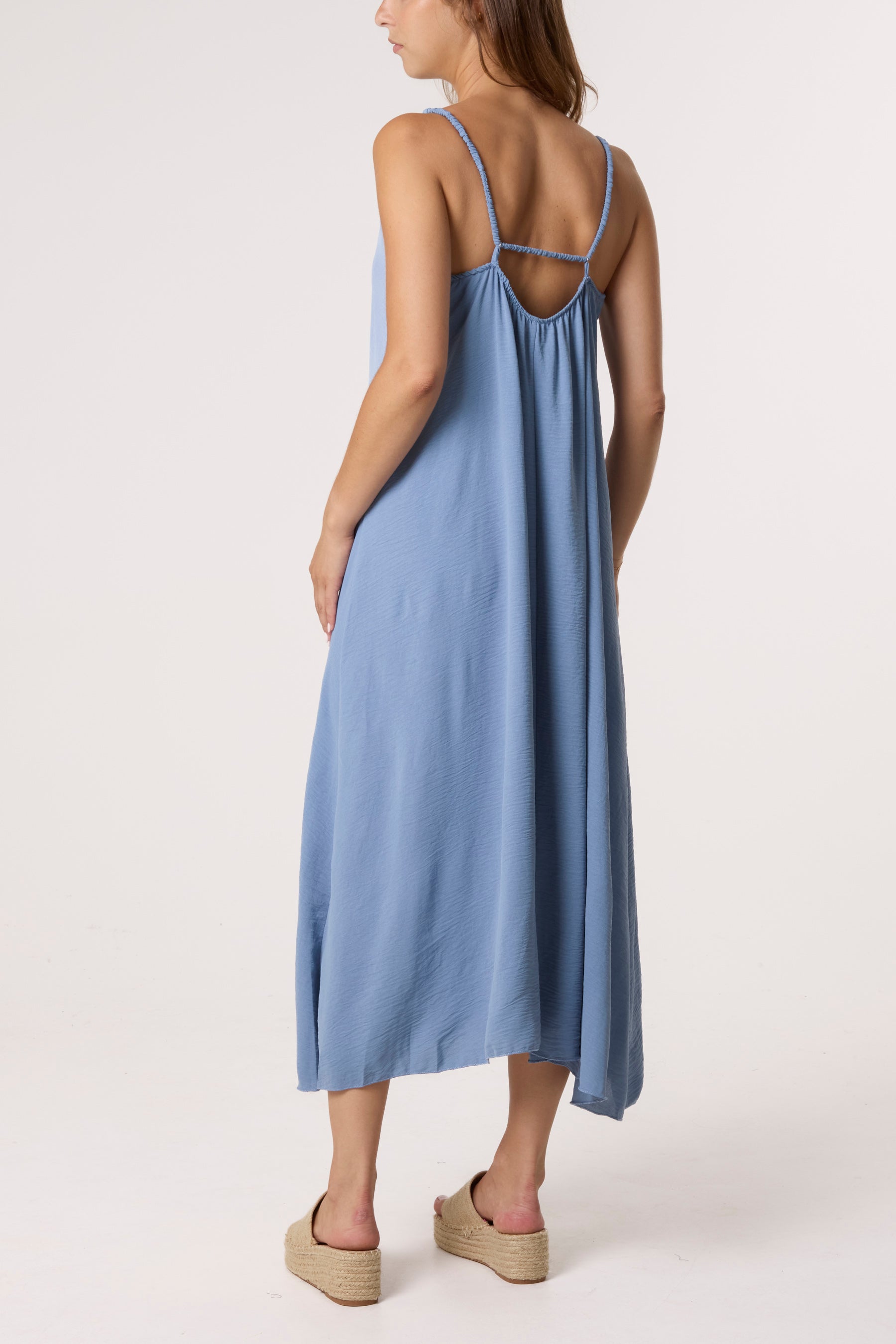 V-Neck Midi Strappy Dress