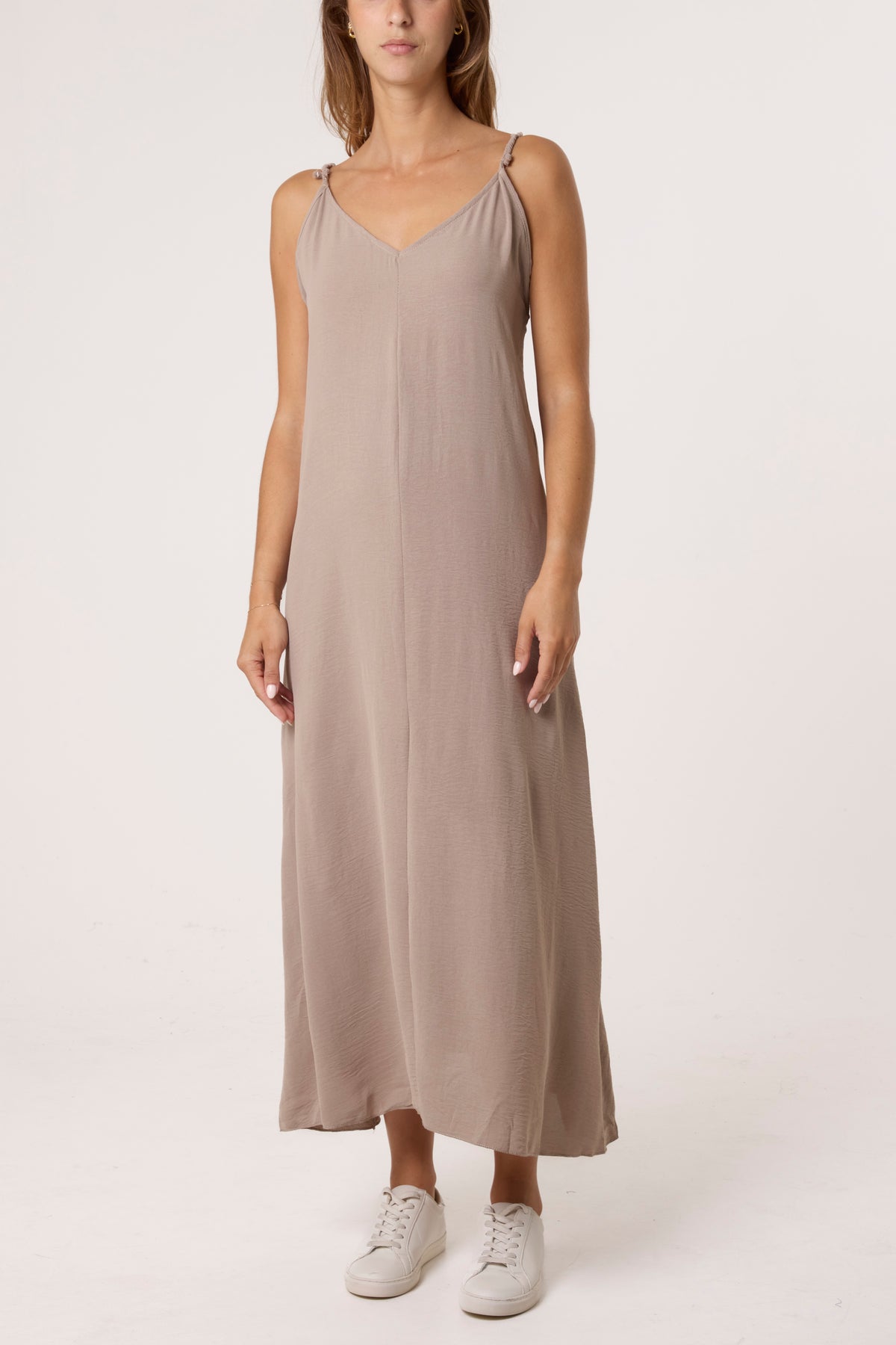 V-Neck Midi Strappy Dress