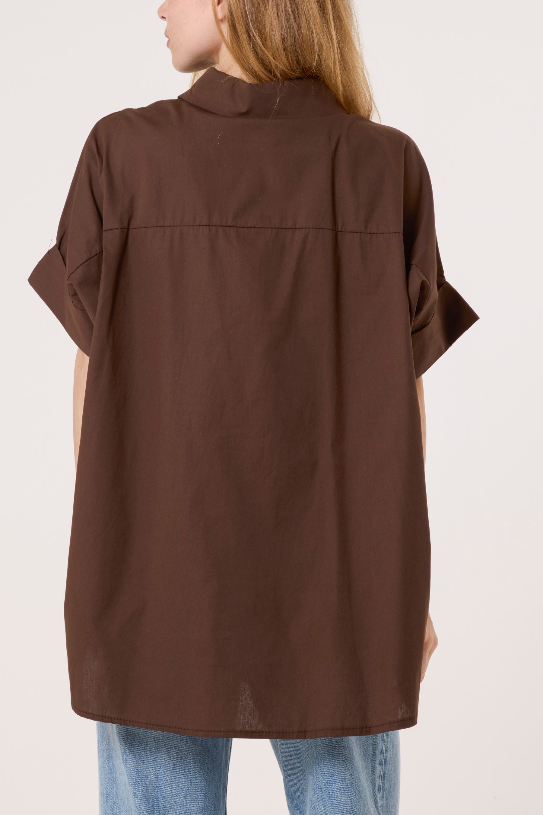 Gold Broch Detail Poplin Shirt