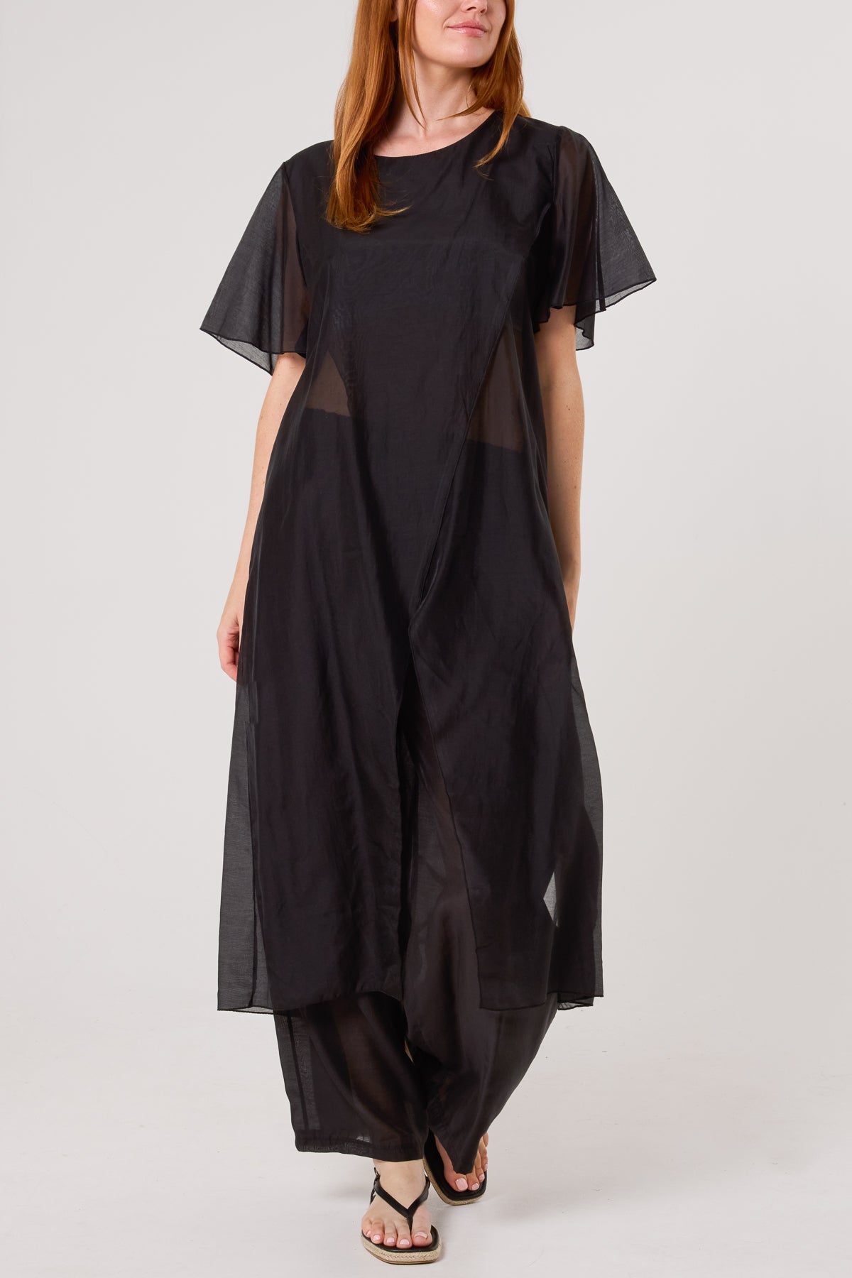 Crossover Split Top & Trousers Set