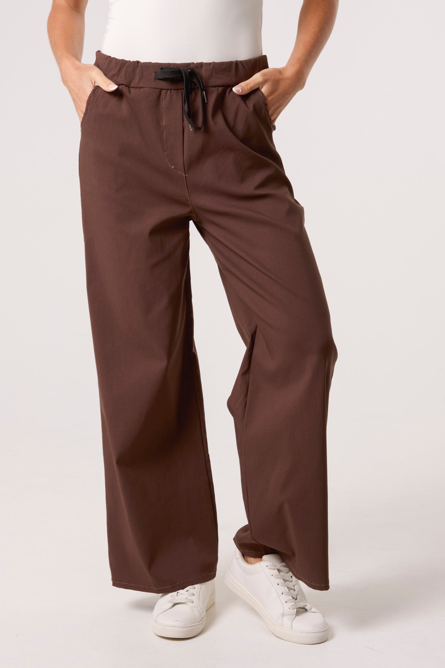 Magic Drawstring Wide Leg Trousers