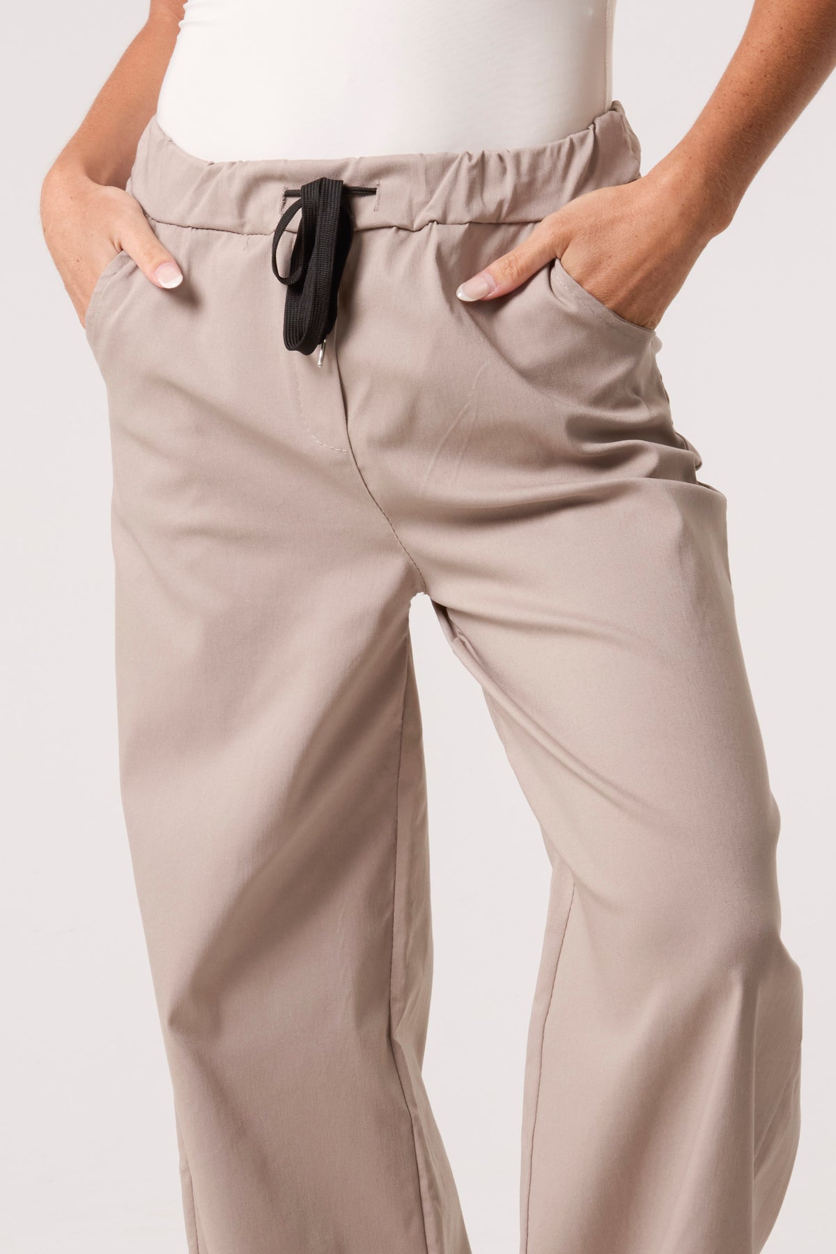 Magic Drawstring Wide Leg Trousers