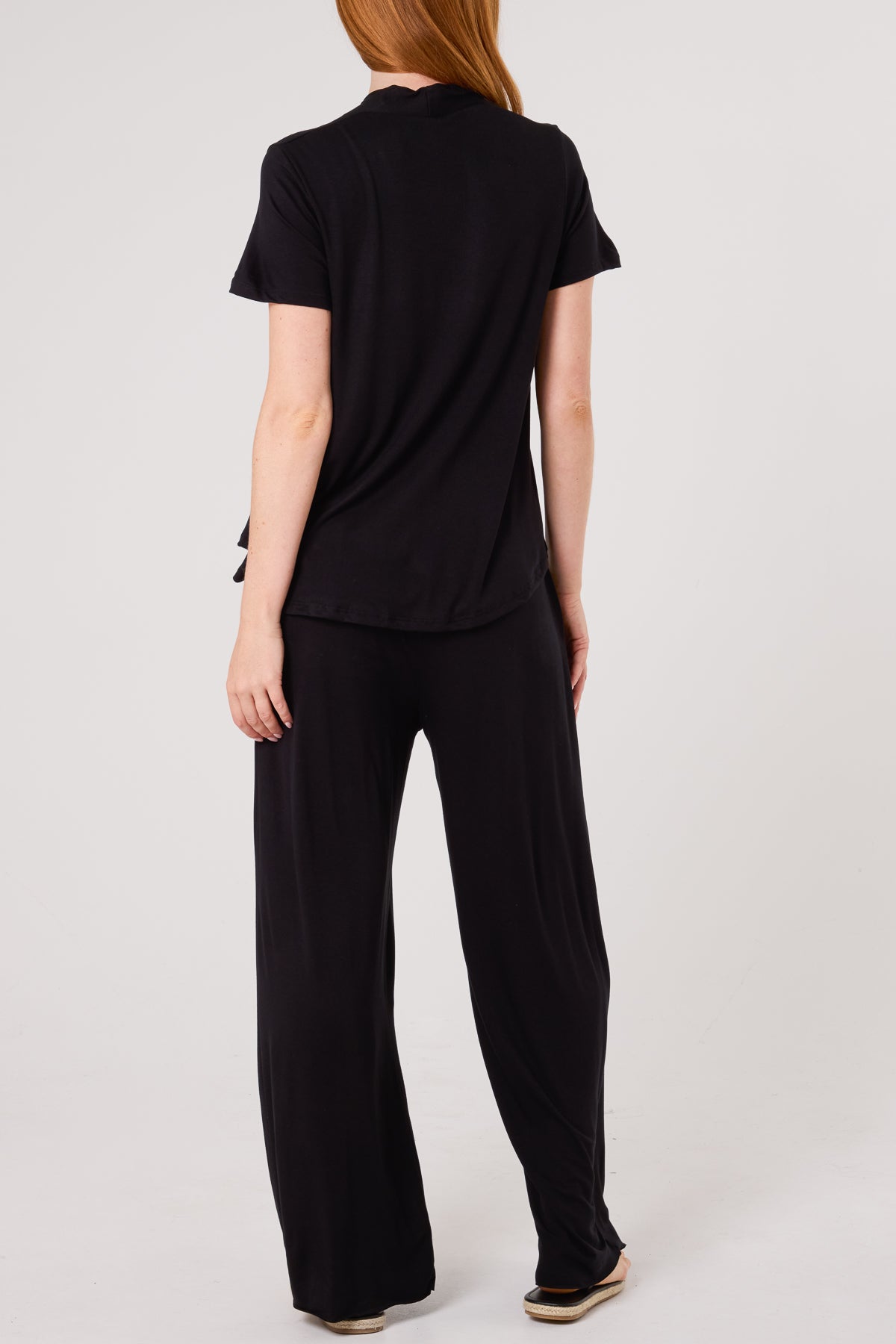 Jersey V-Neck Top & Trousers Set