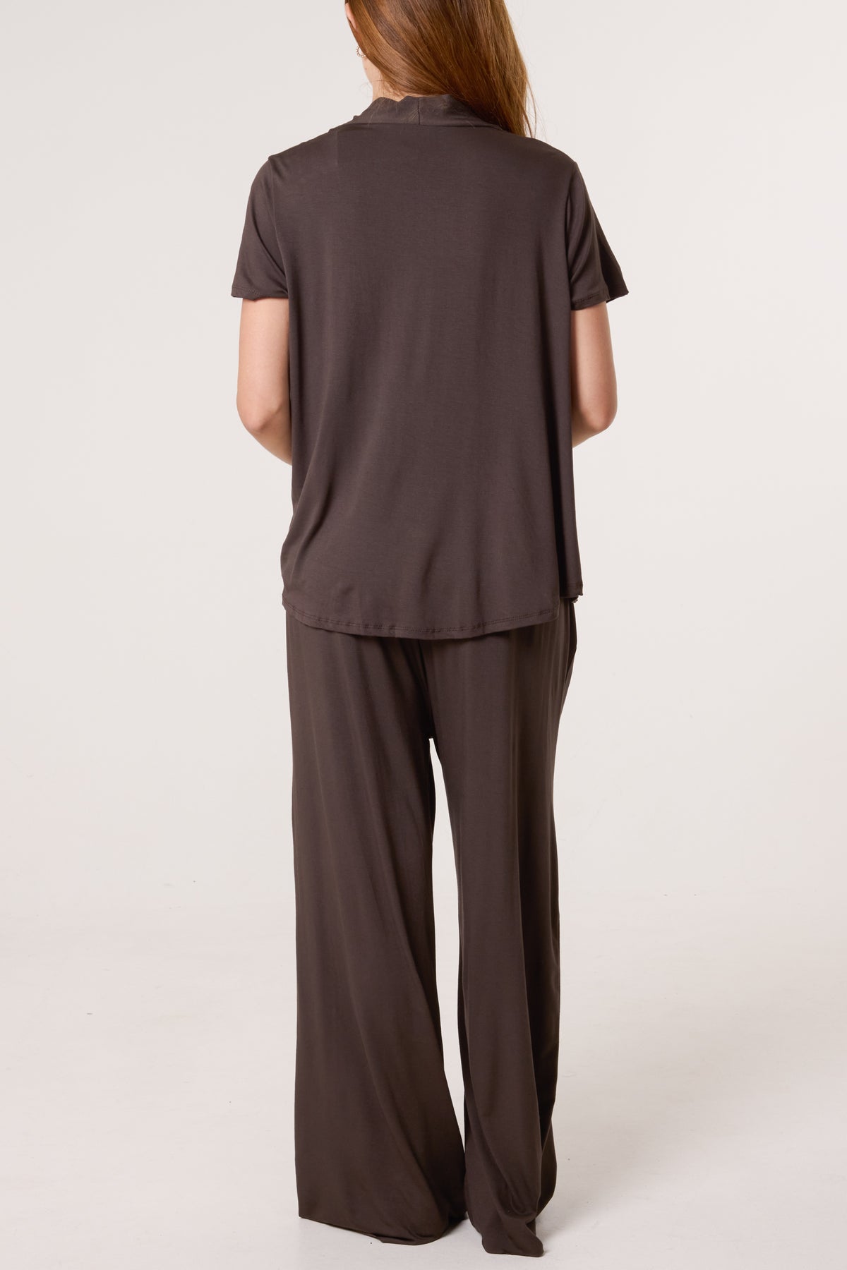 Jersey V-Neck Top & Trousers Set