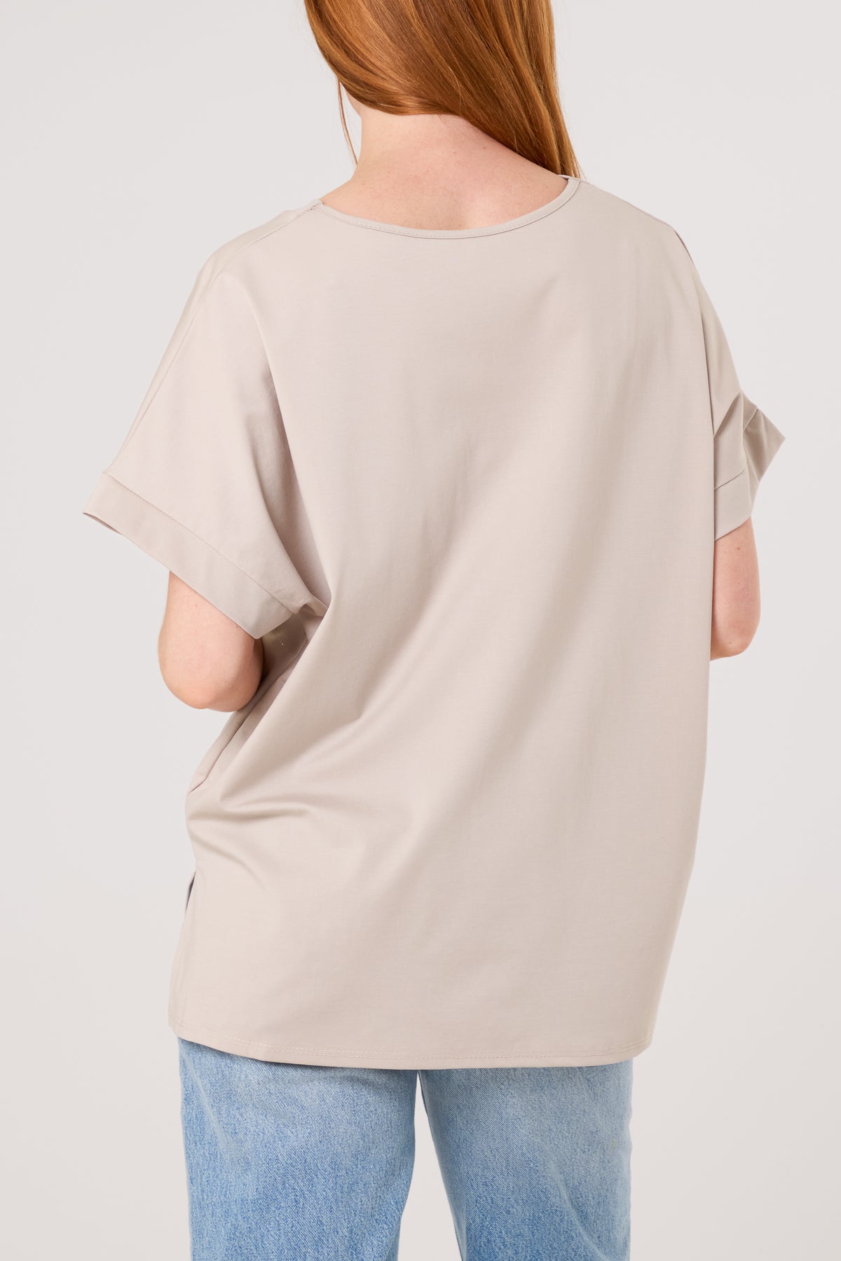 V-Neck Short Sleeve Jersey T-Shirt