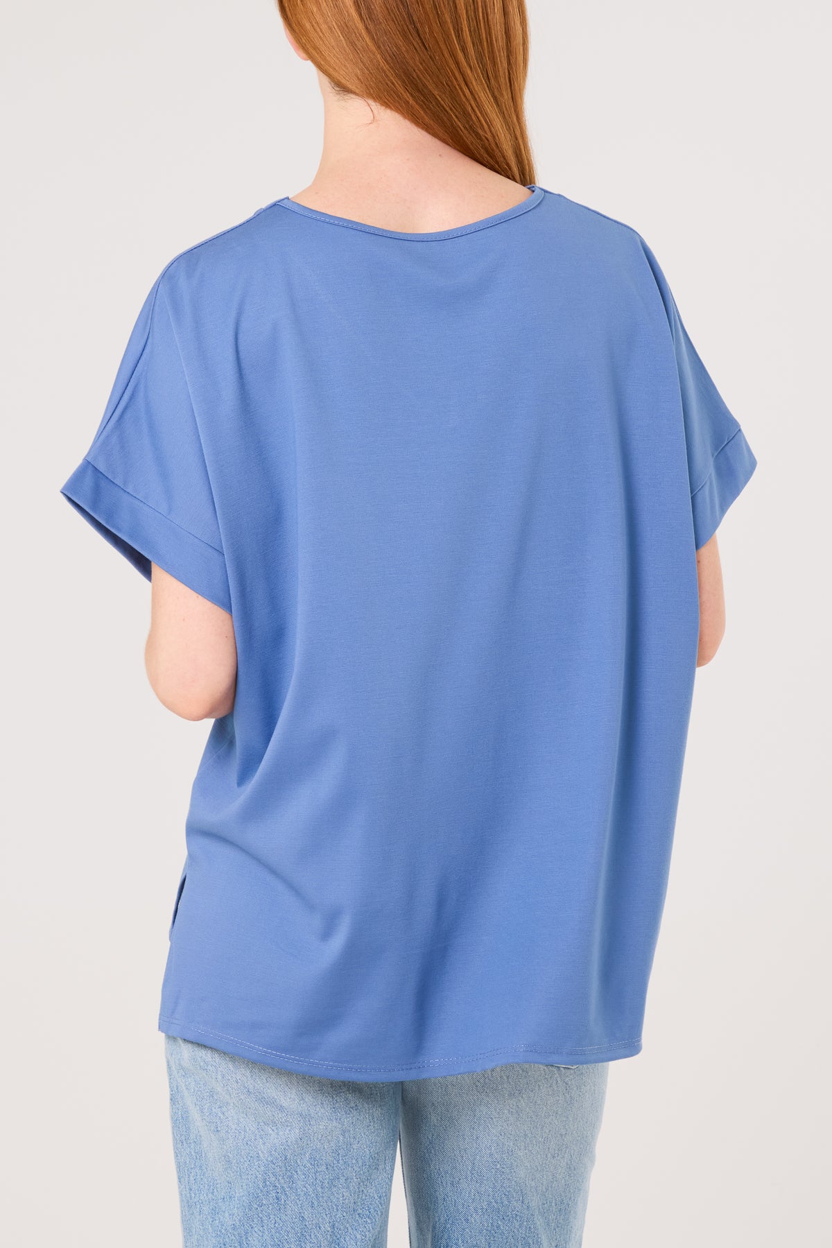 V-Neck Short Sleeve Jersey T-Shirt
