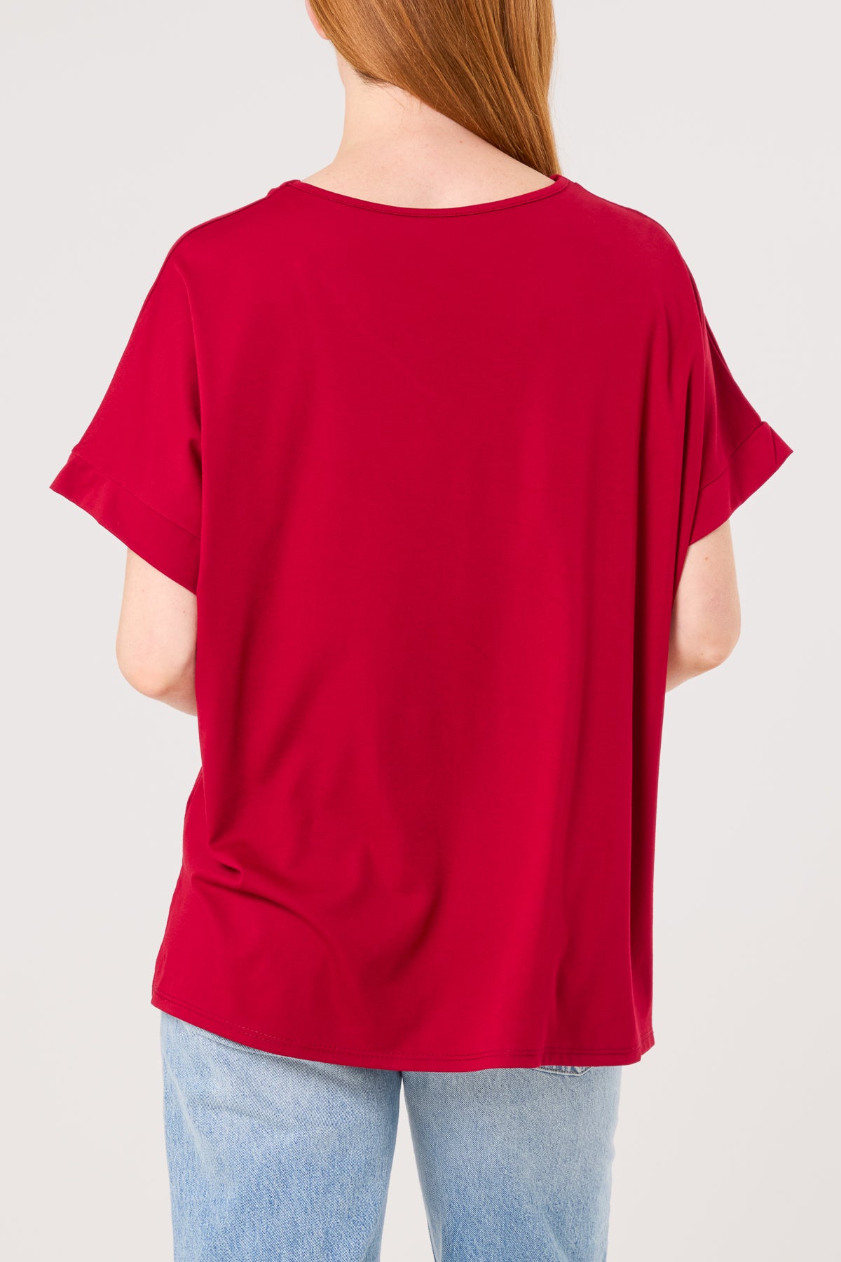 V-Neck Short Sleeve Jersey T-Shirt