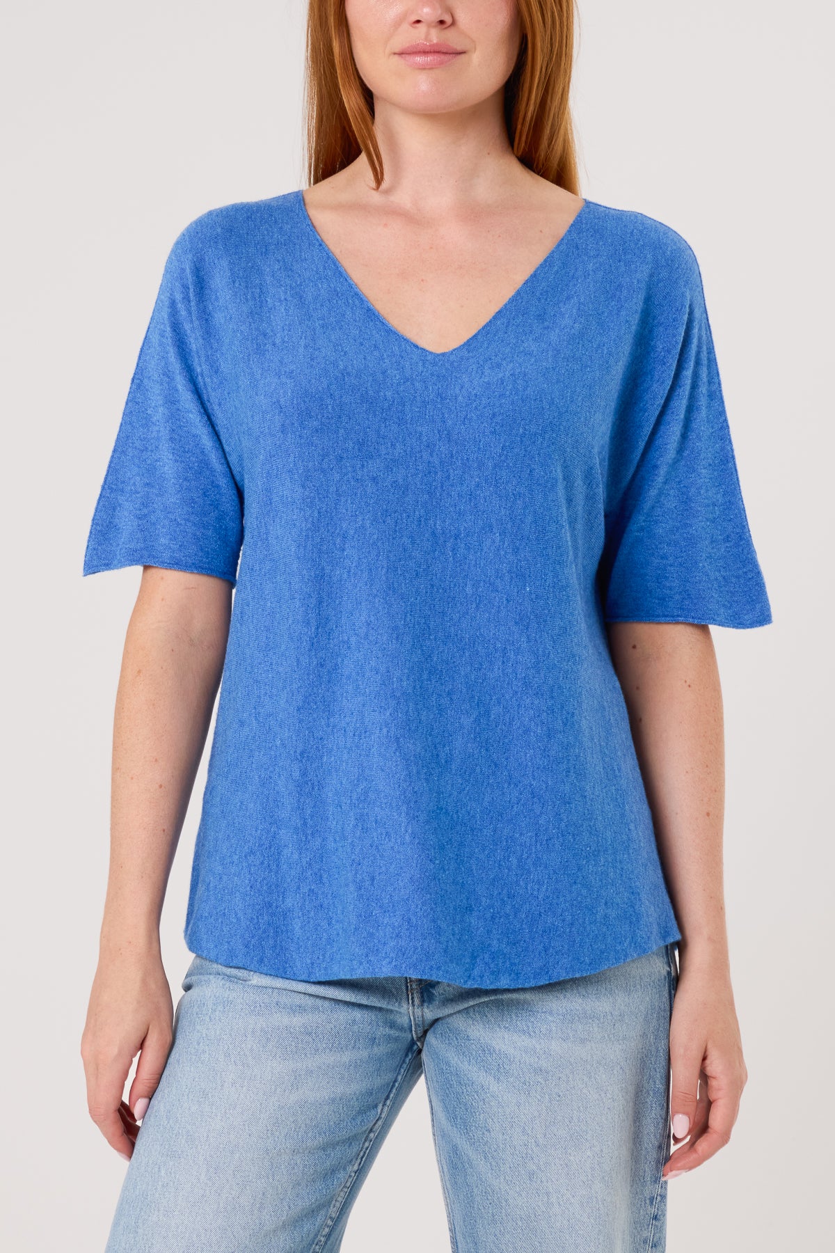 Raw Edge Short Sleeve Jumper
