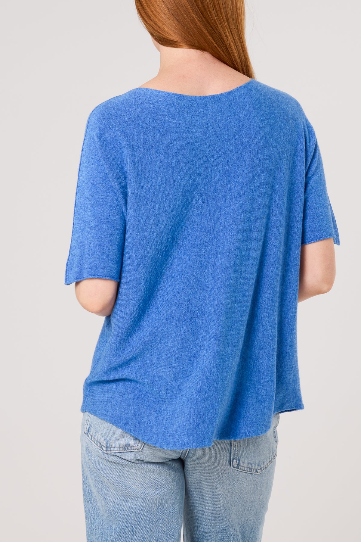 Raw Edge Short Sleeve Jumper