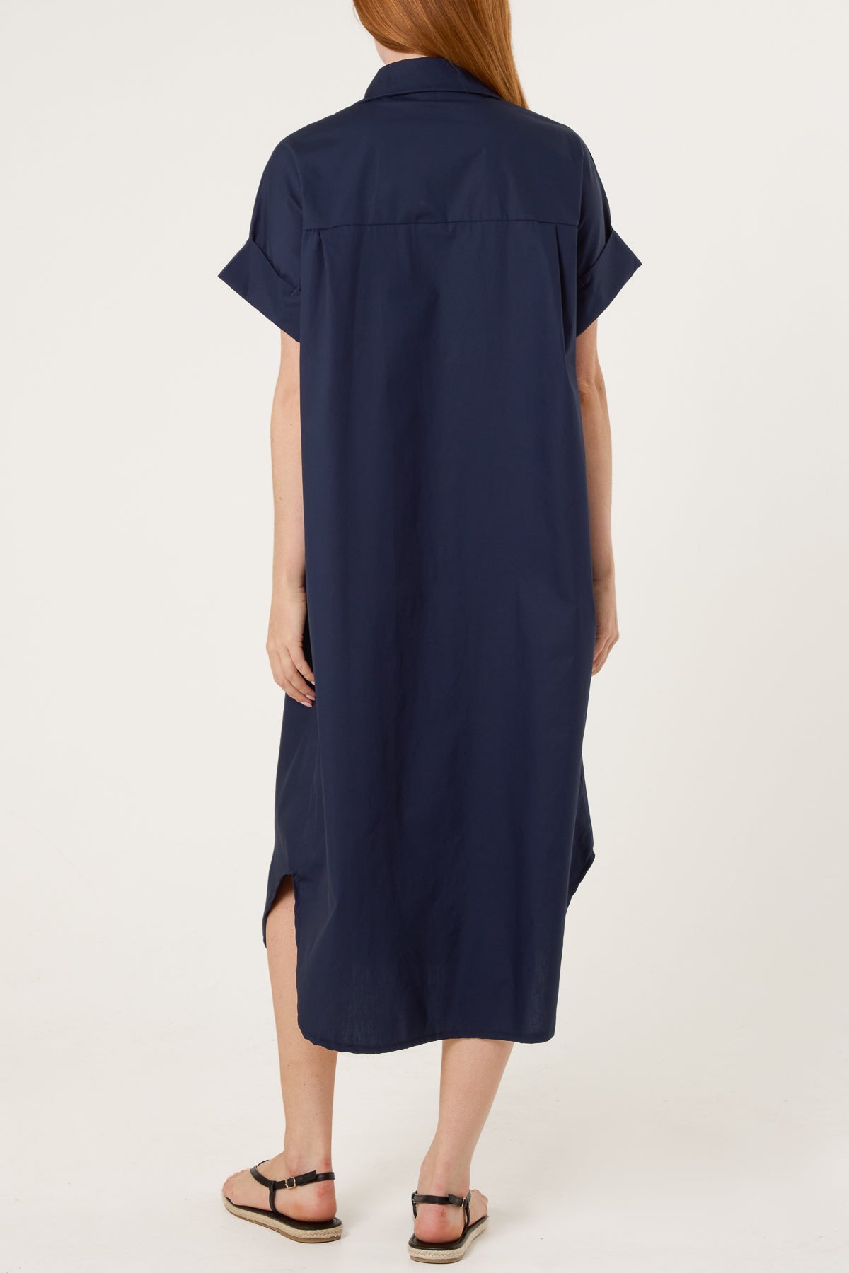 Star Buttons Poplin Shirt Dress