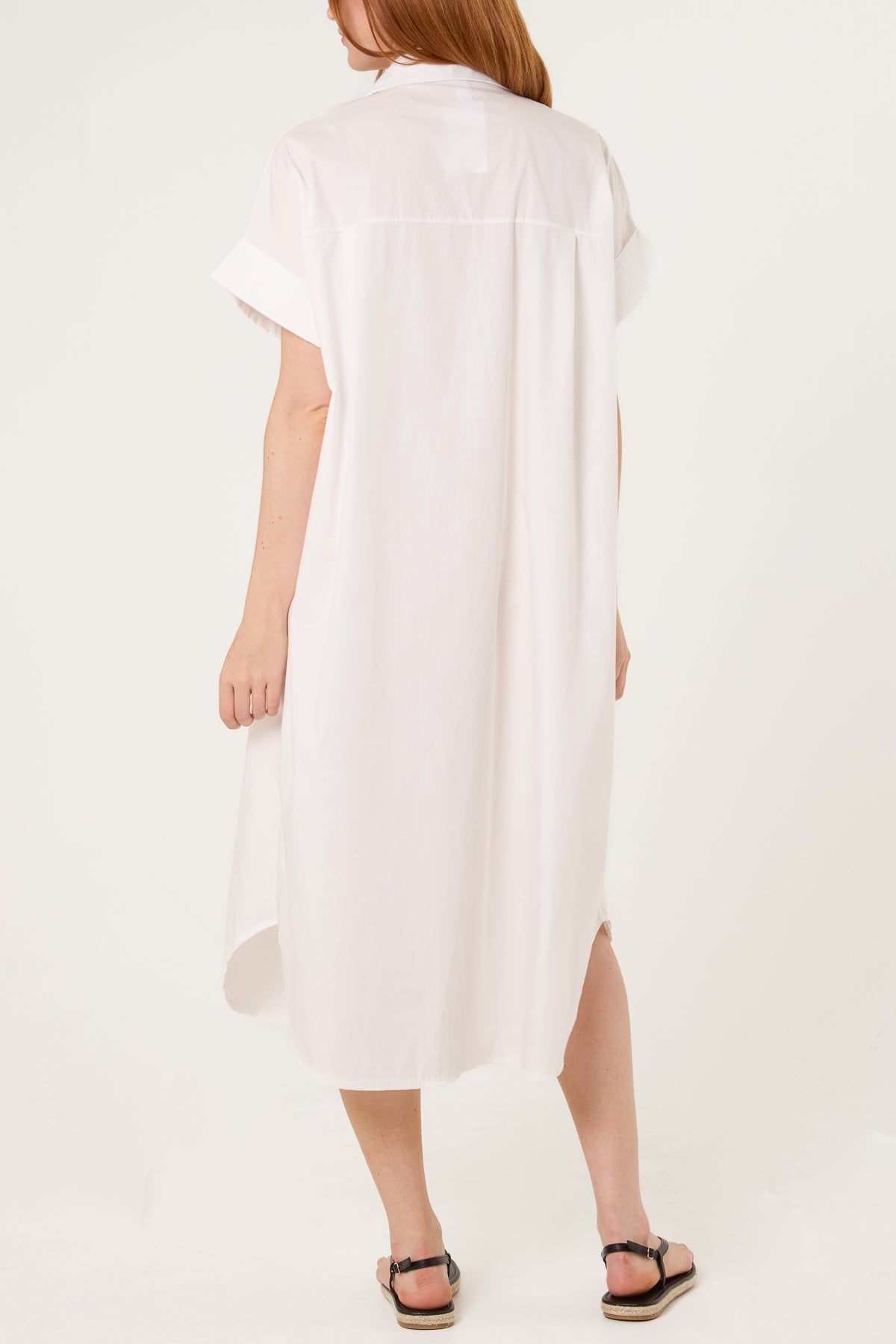 Star Buttons Poplin Shirt Dress