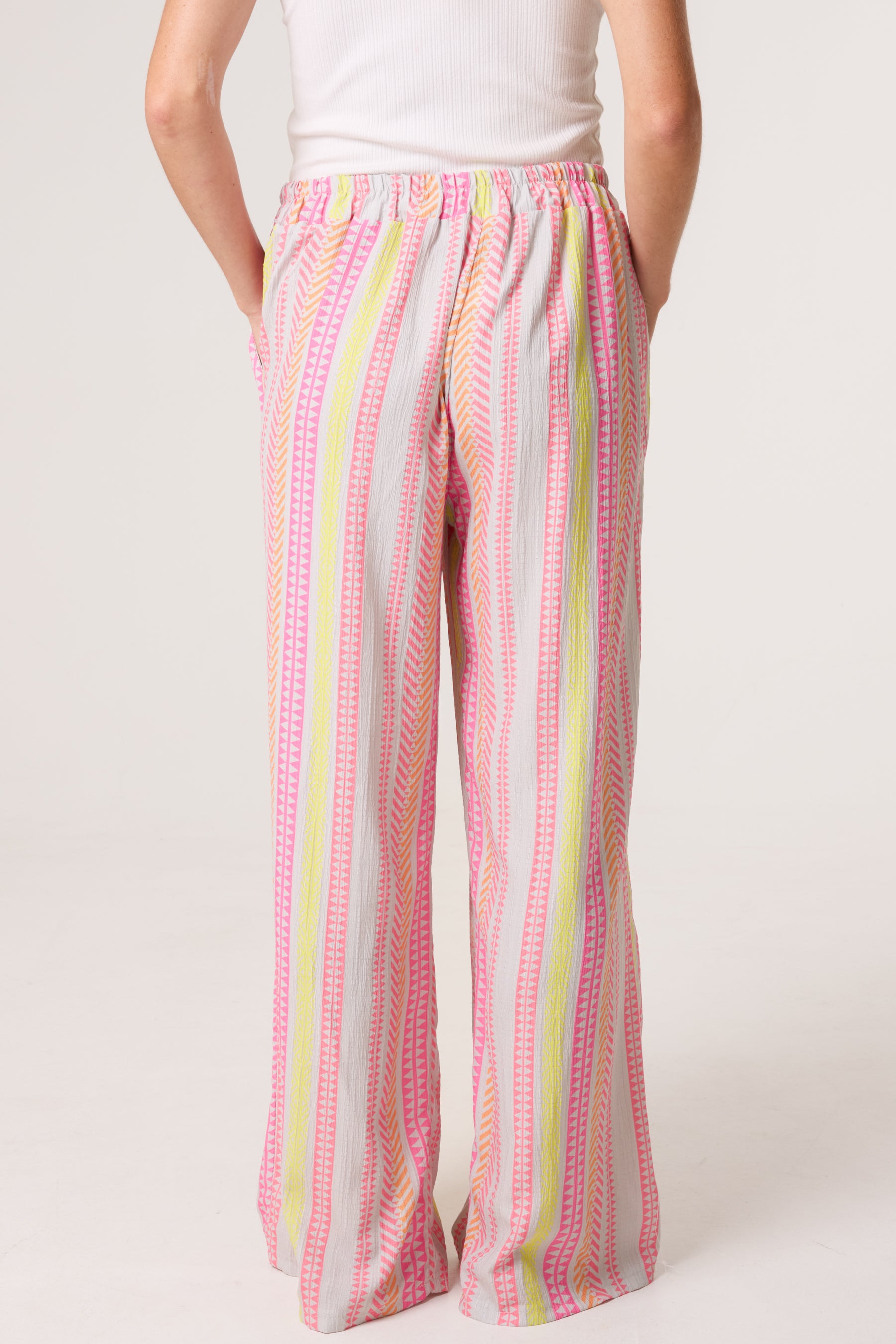Aztec Print Wide Leg Trousers
