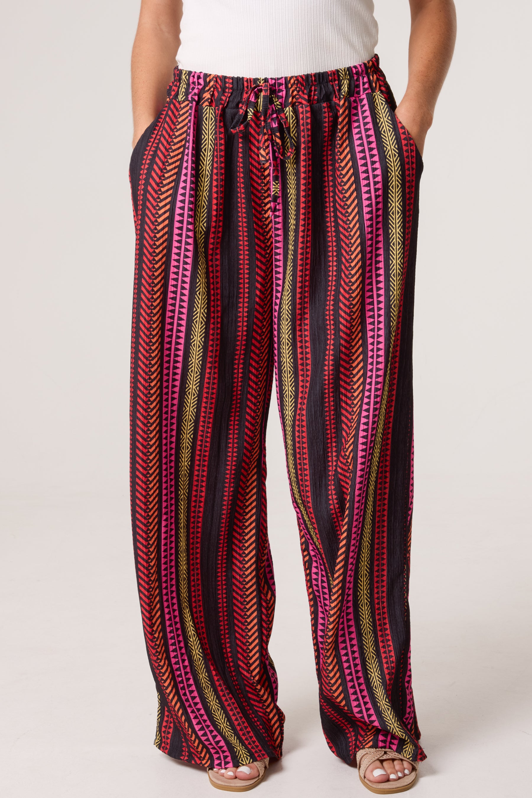 Aztec Print Wide Leg Trousers