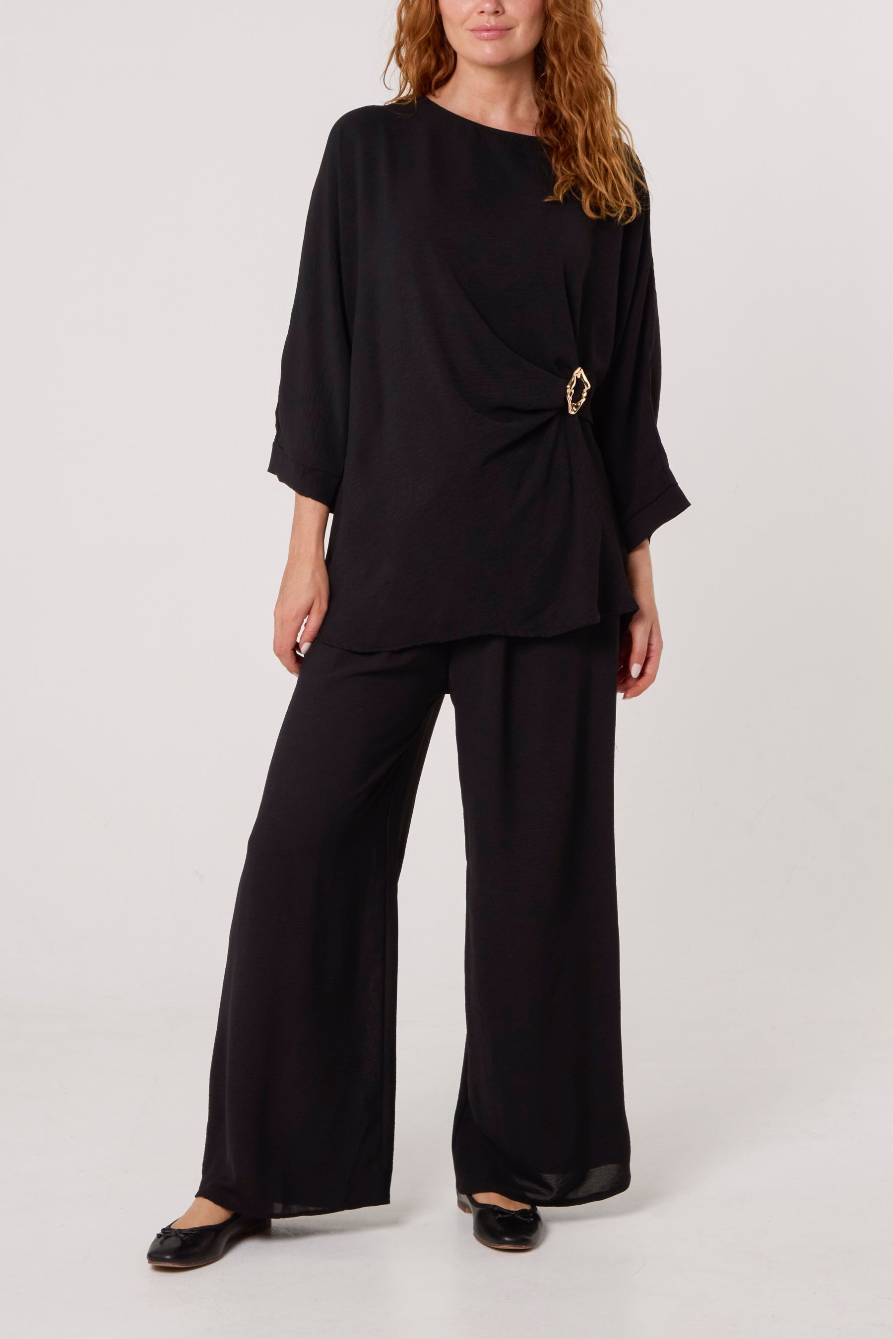 Buckle Detail Top & Trousers Set