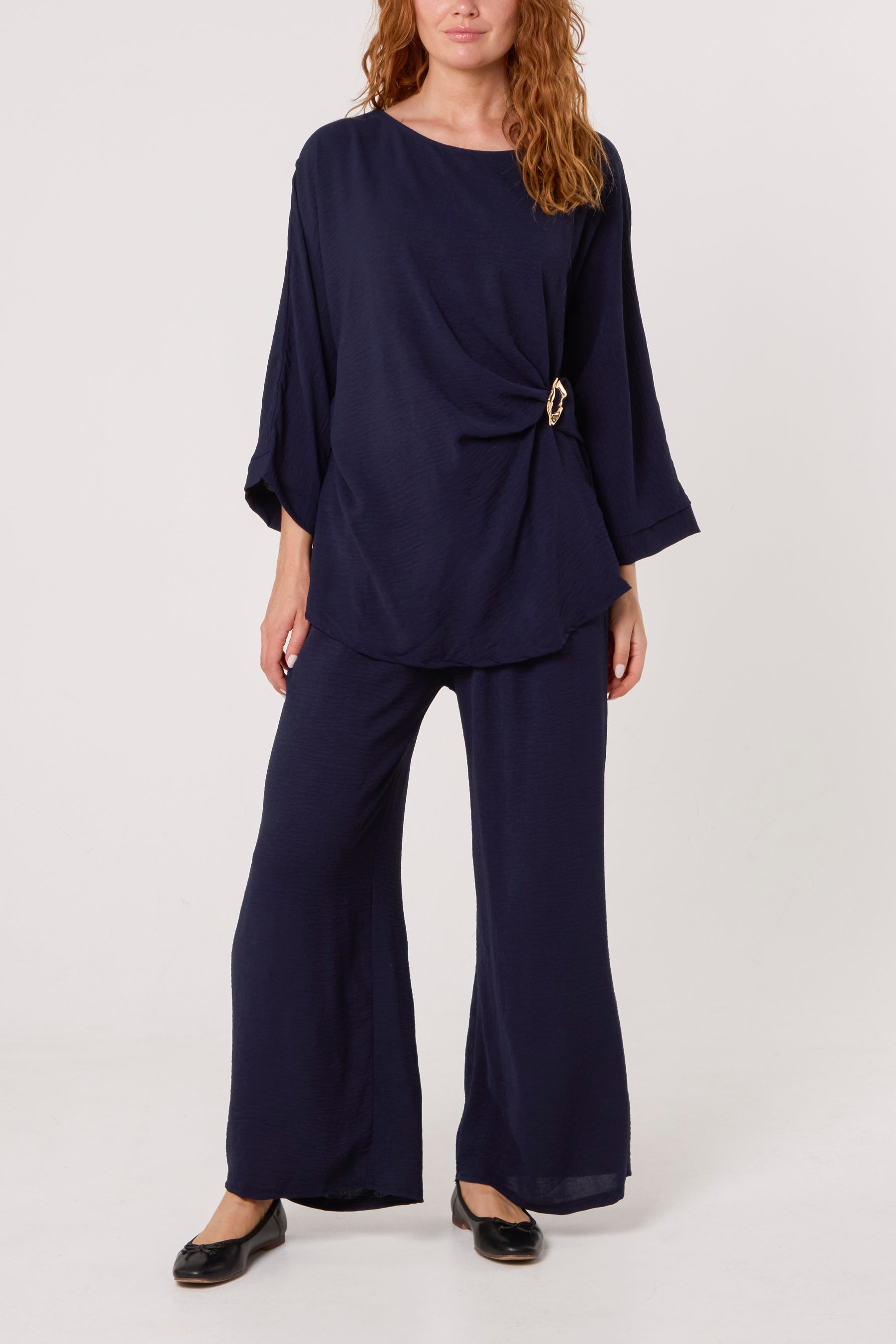 Buckle Detail Top & Trousers Set