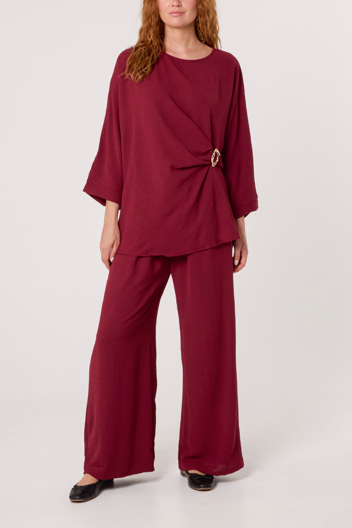 Buckle Detail Top & Trousers Set