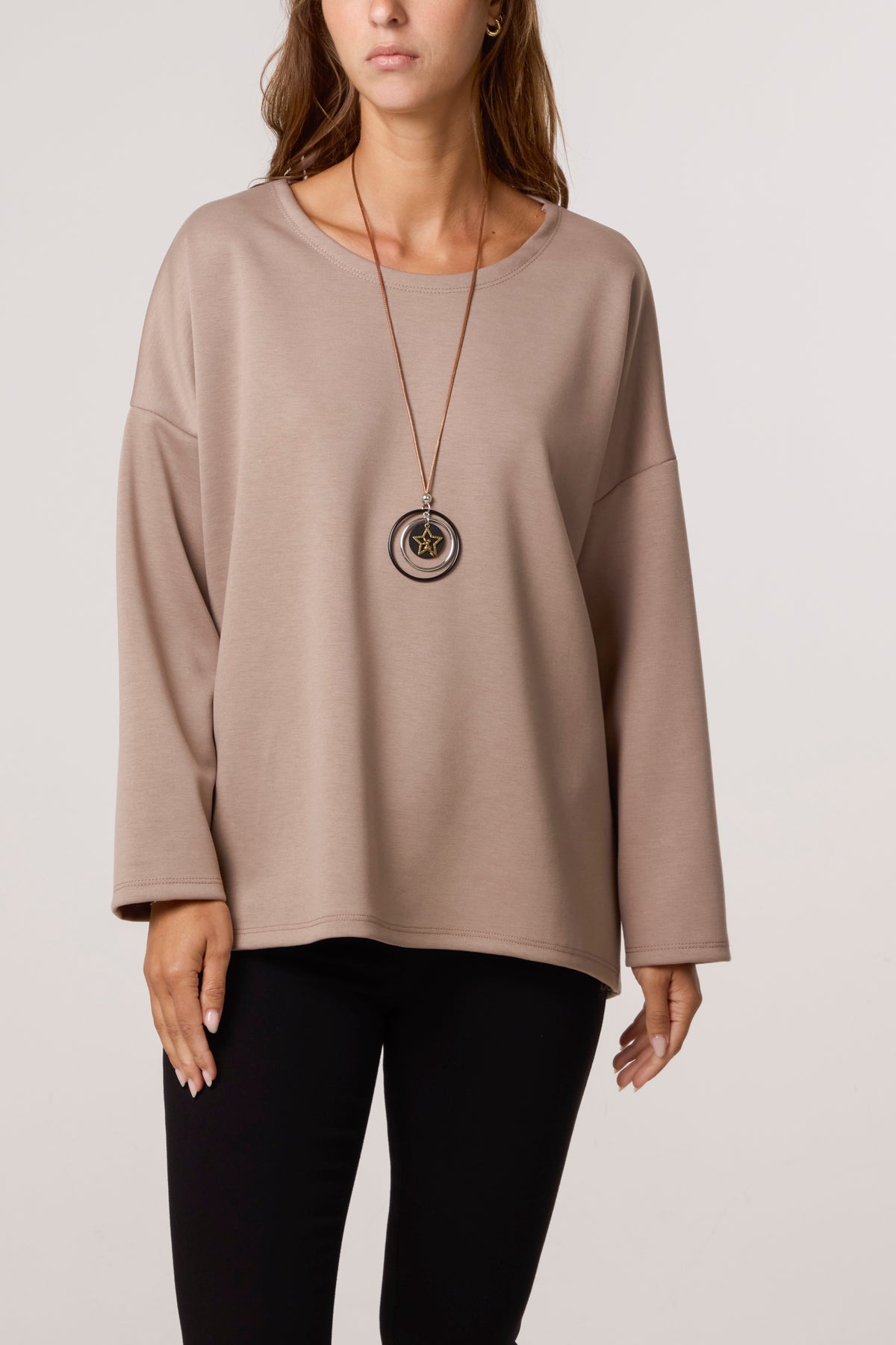 Necklace Soft Touch Plain Sweatshirt