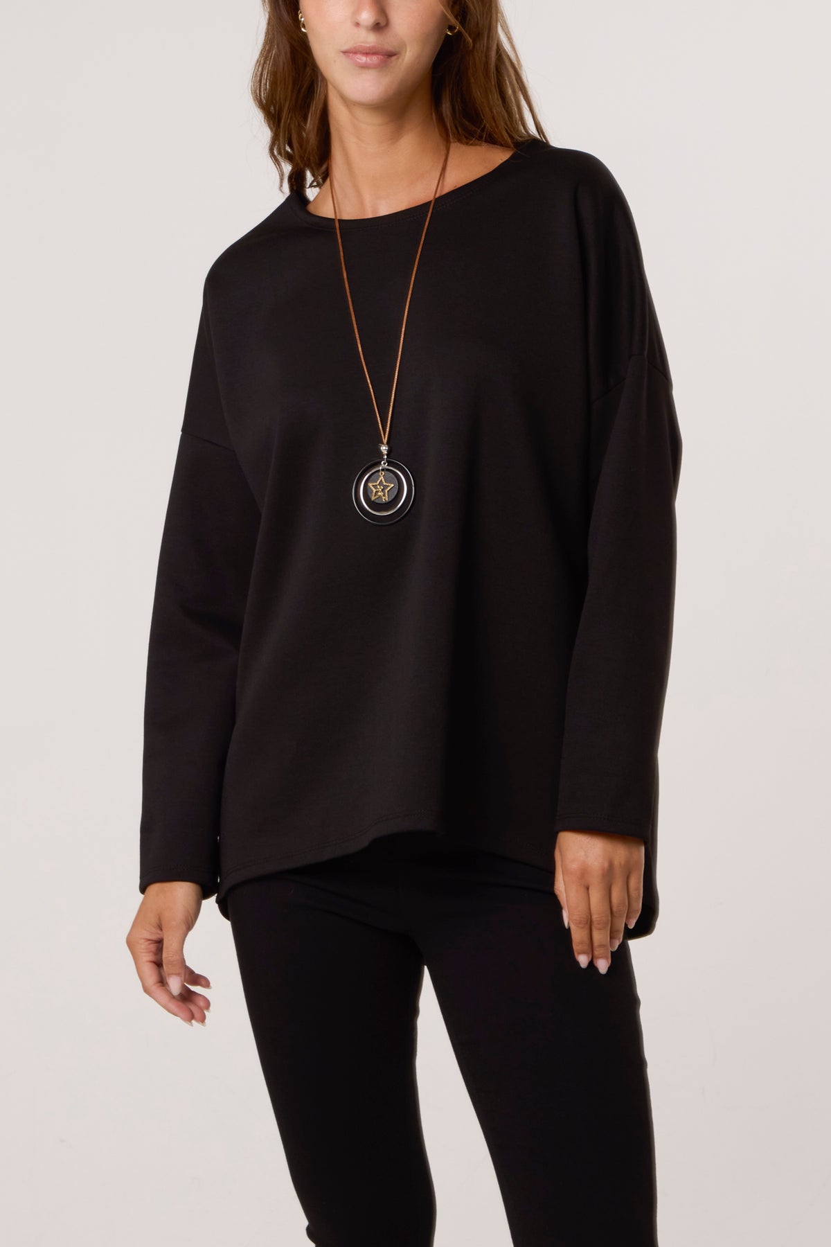 Necklace Soft Touch Plain Sweatshirt