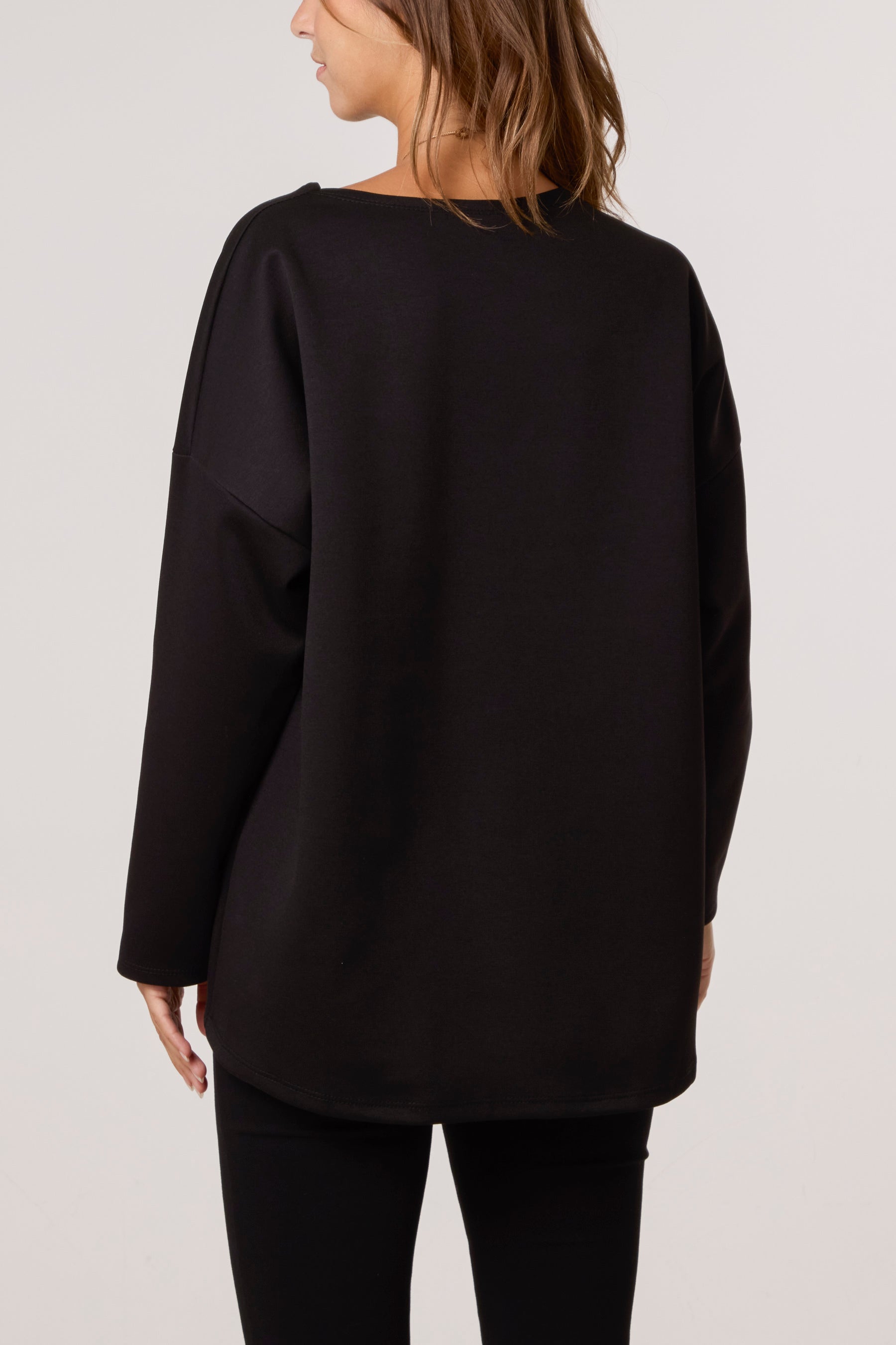 Necklace Soft Touch Plain Sweatshirt