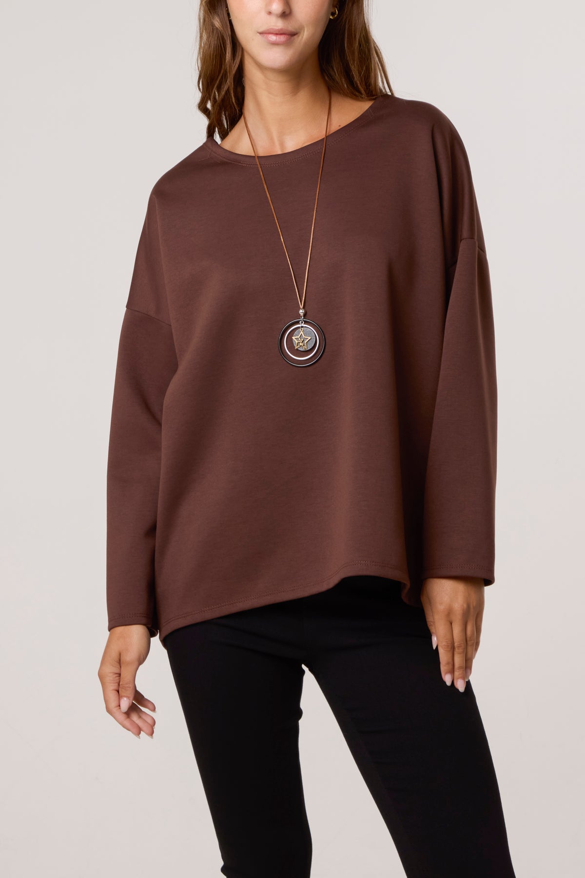 Necklace Soft Touch Plain Sweatshirt