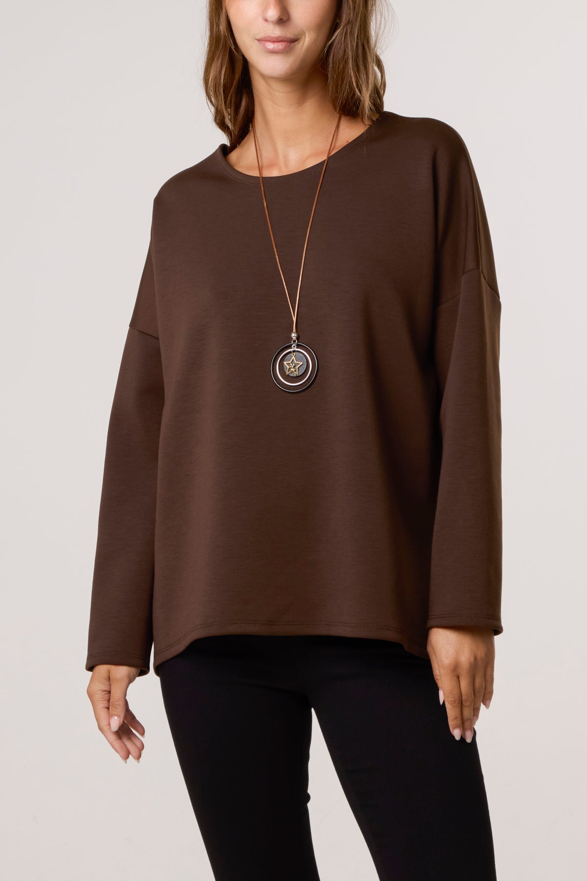 Necklace Soft Touch Plain Sweatshirt