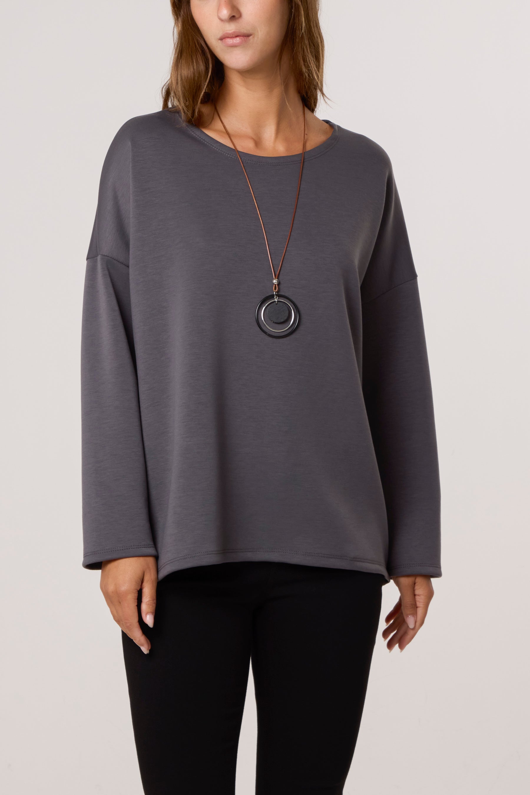 Necklace Soft Touch Plain Sweatshirt