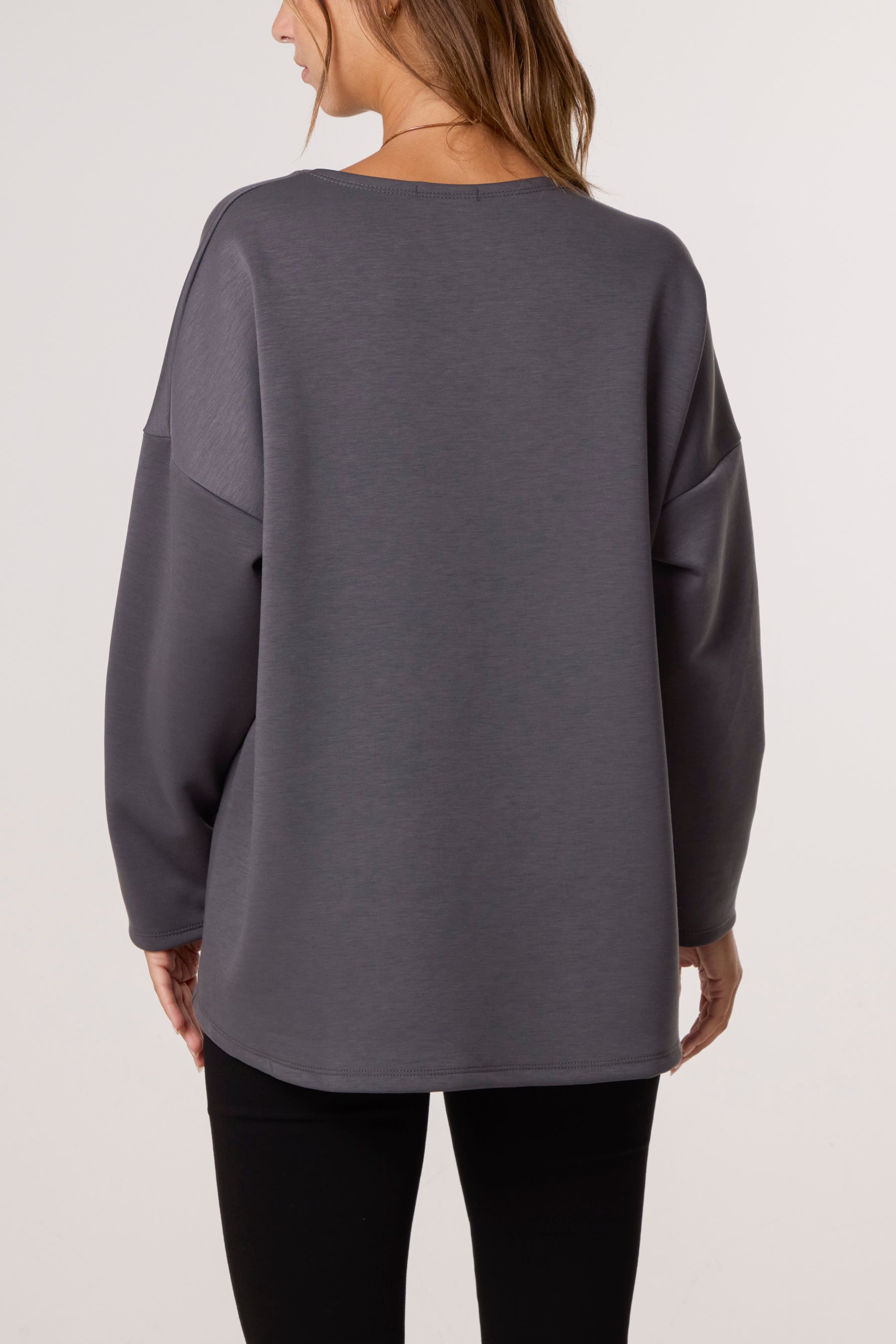 Necklace Soft Touch Plain Sweatshirt