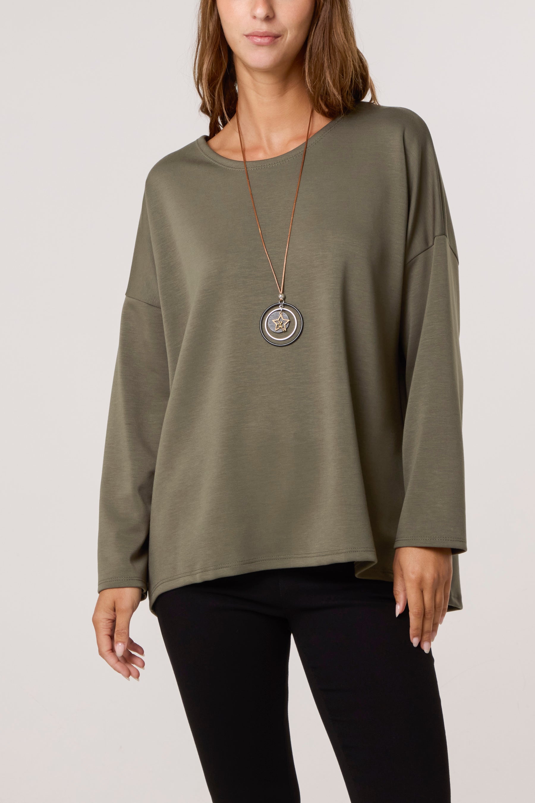 Necklace Soft Touch Plain Sweatshirt