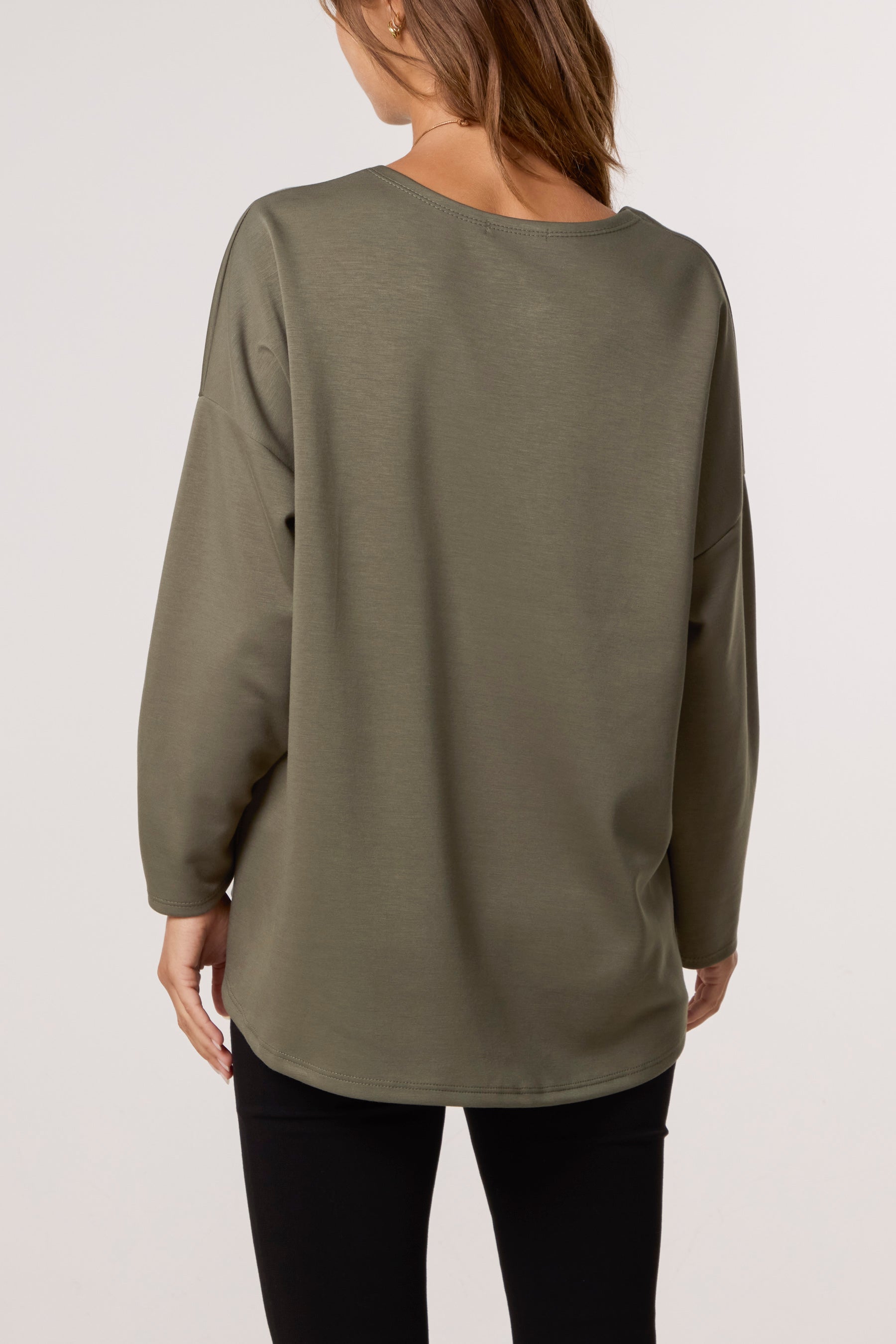 Necklace Soft Touch Plain Sweatshirt
