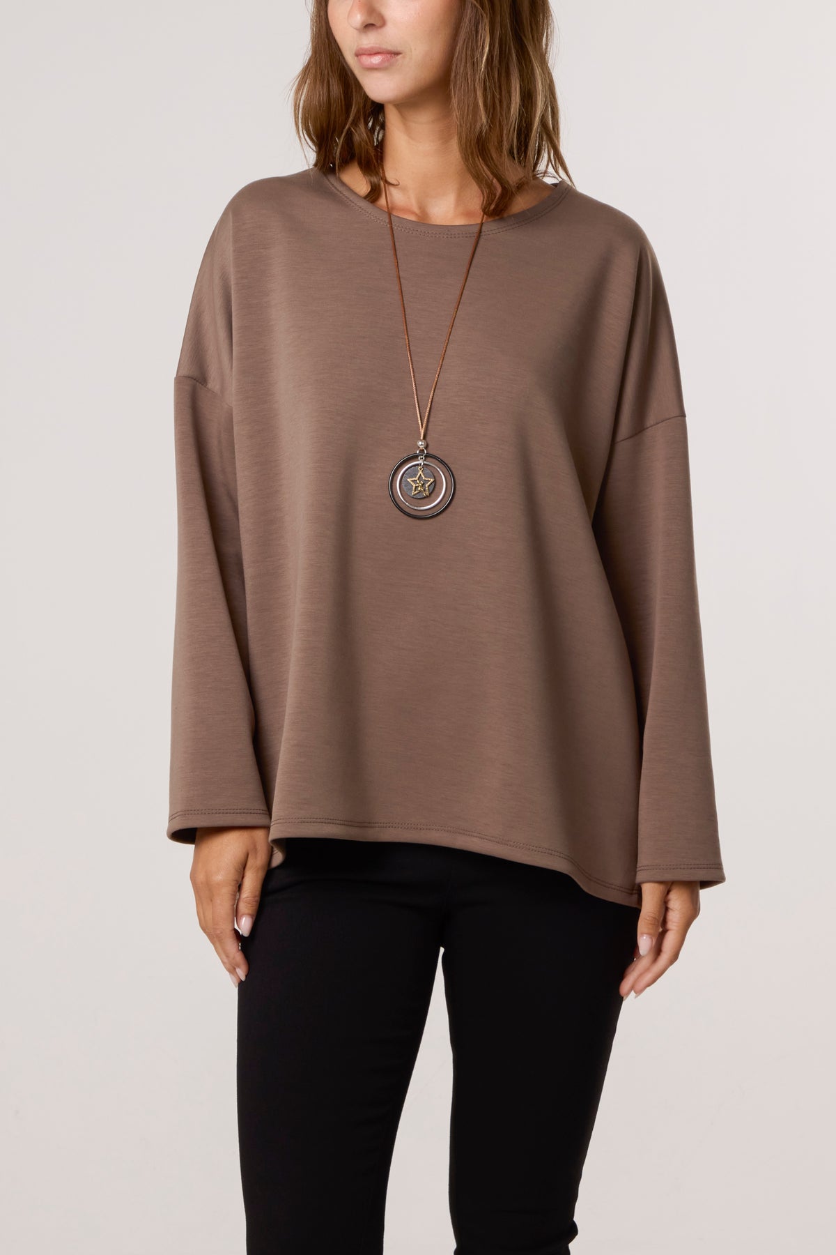 Necklace Soft Touch Plain Sweatshirt