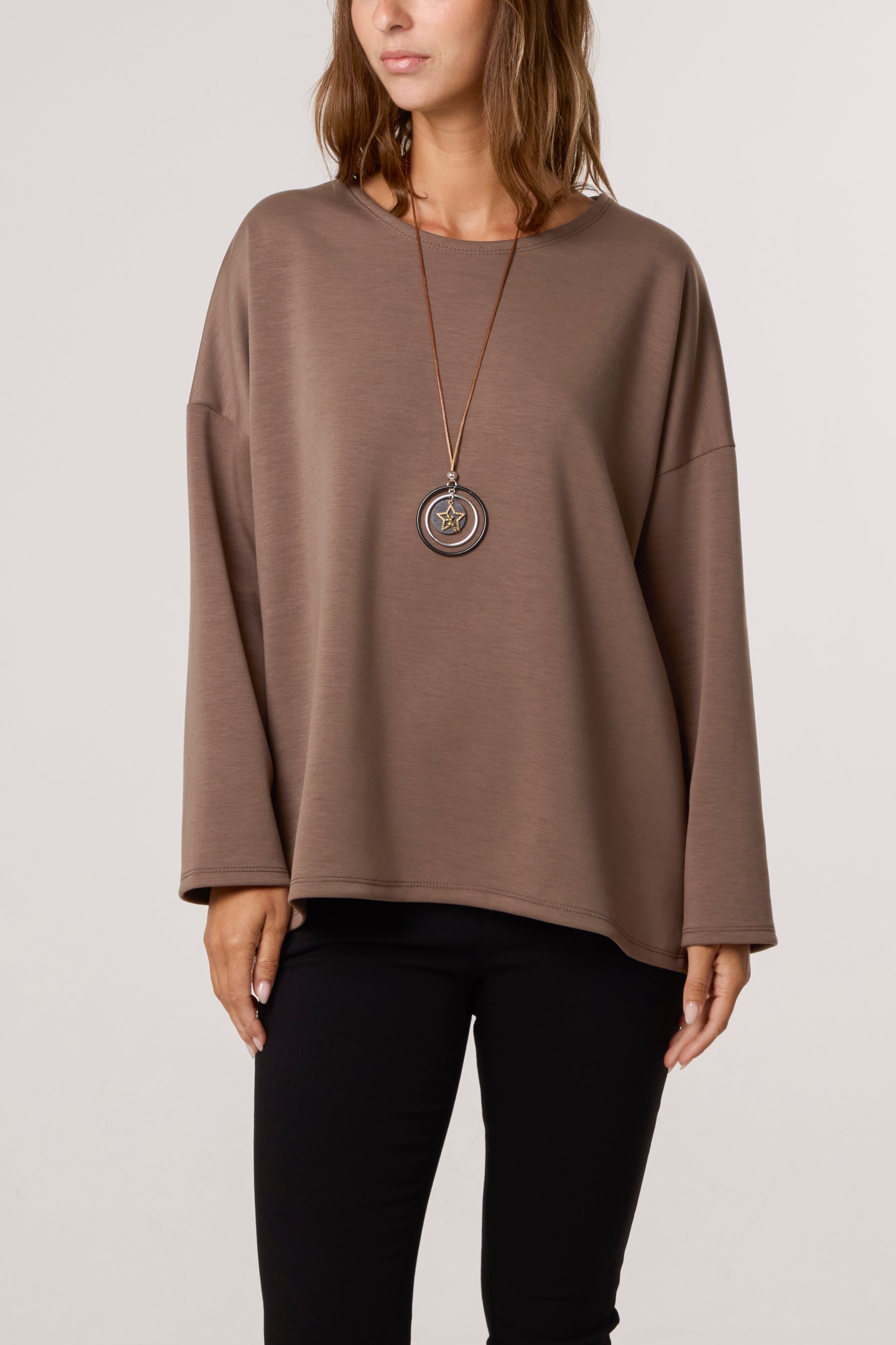 Necklace Soft Touch Plain Sweatshirt