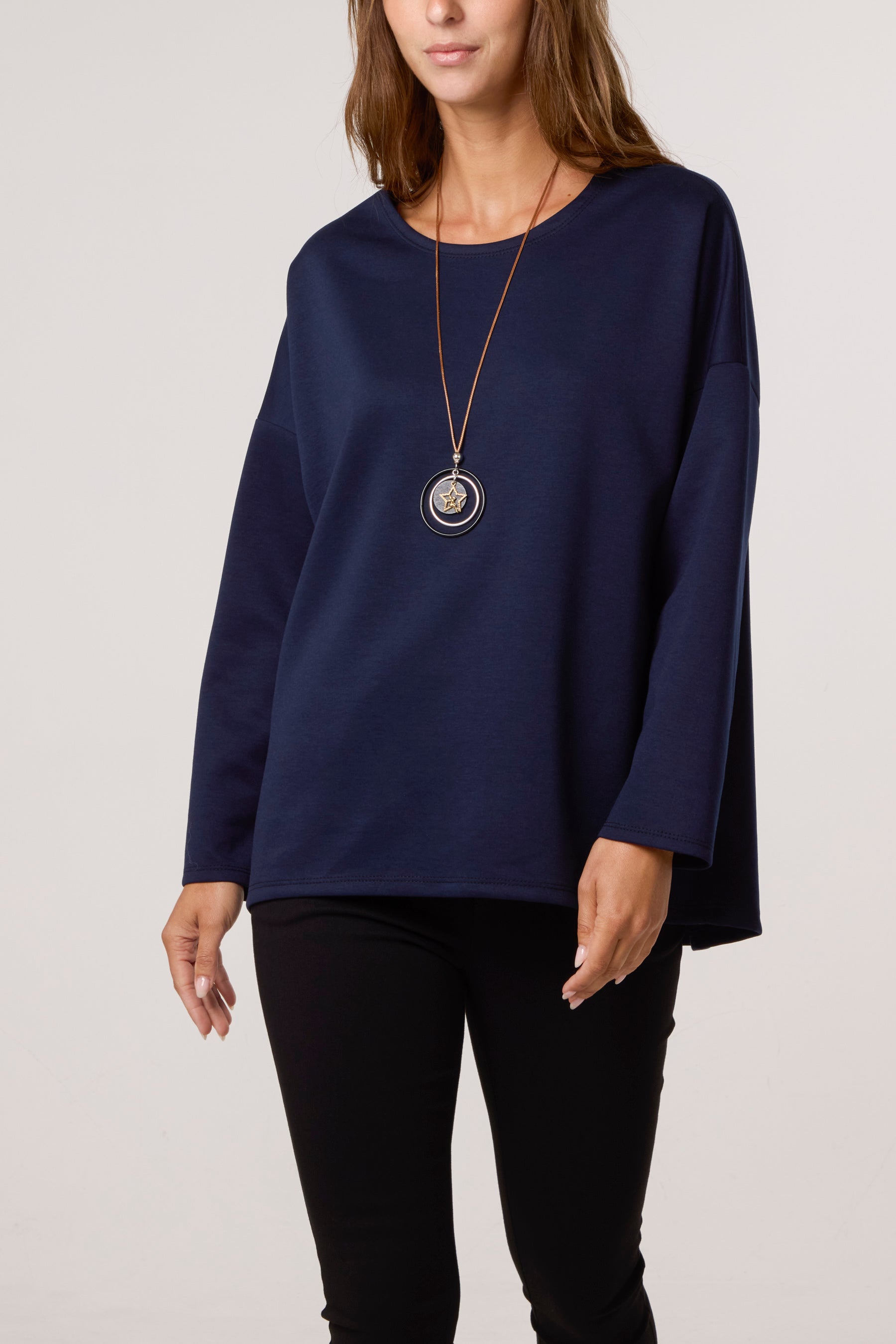 Necklace Soft Touch Plain Sweatshirt