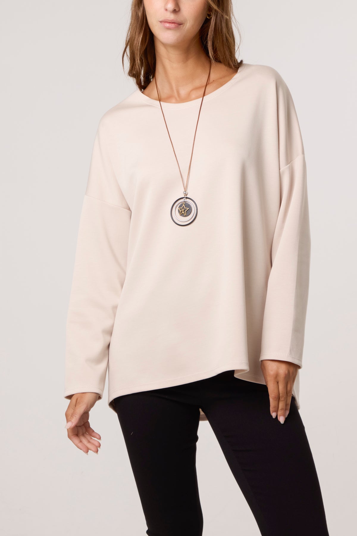 Necklace Soft Touch Plain Sweatshirt
