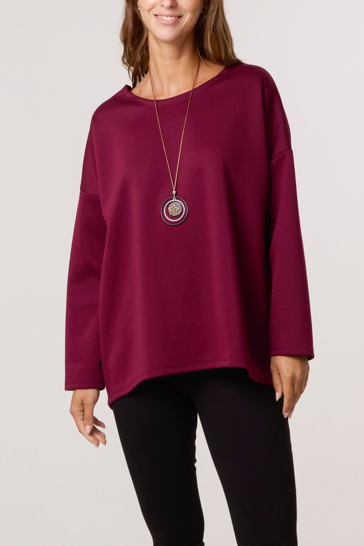 Necklace Soft Touch Plain Sweatshirt