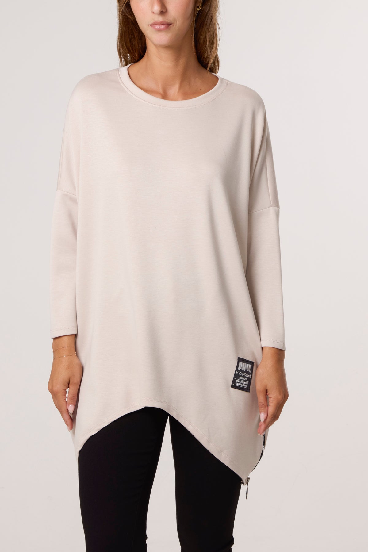 Soft Touch Side Zip Pockets Sweatshirt