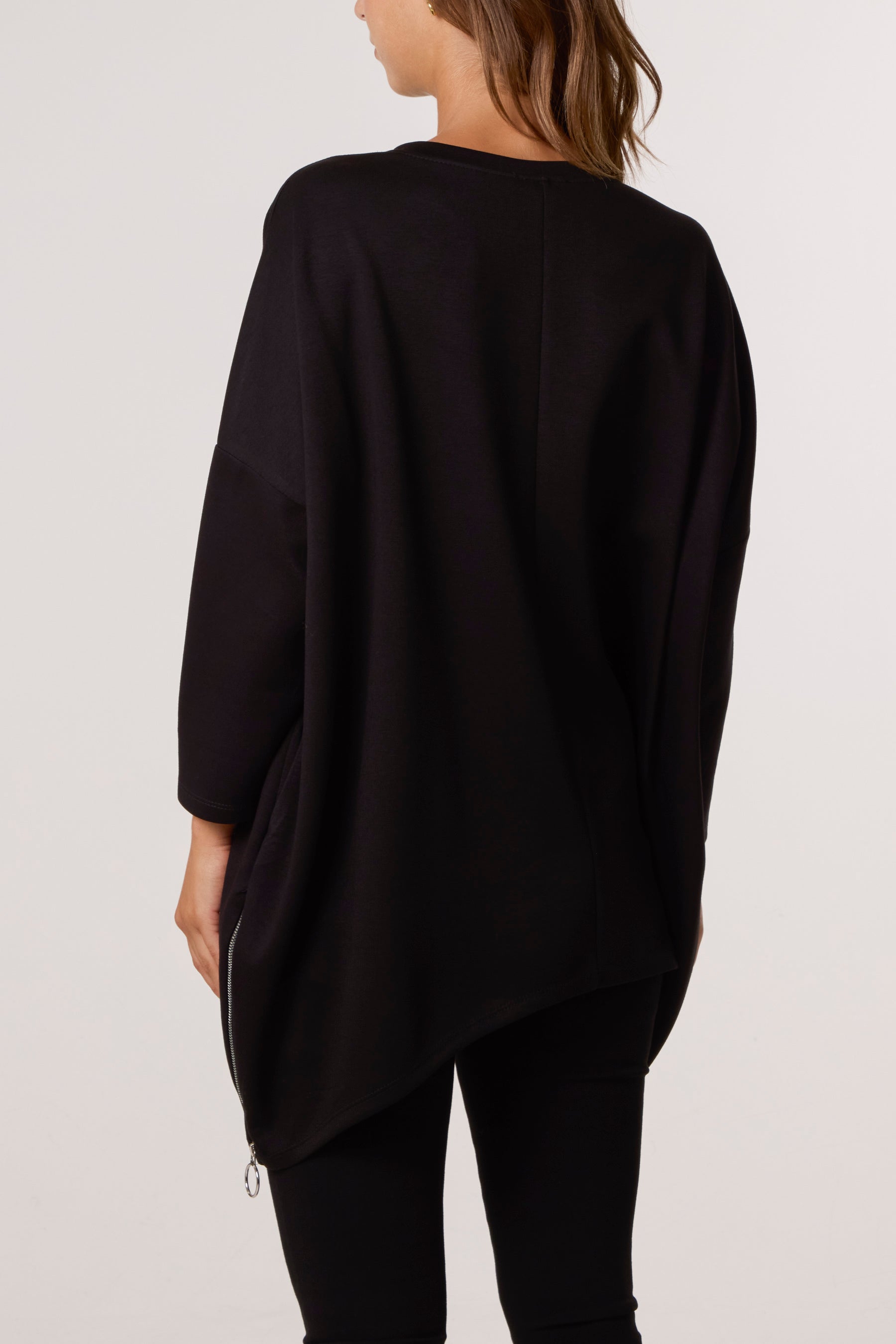 Soft Touch Side Zip Pockets Sweatshirt