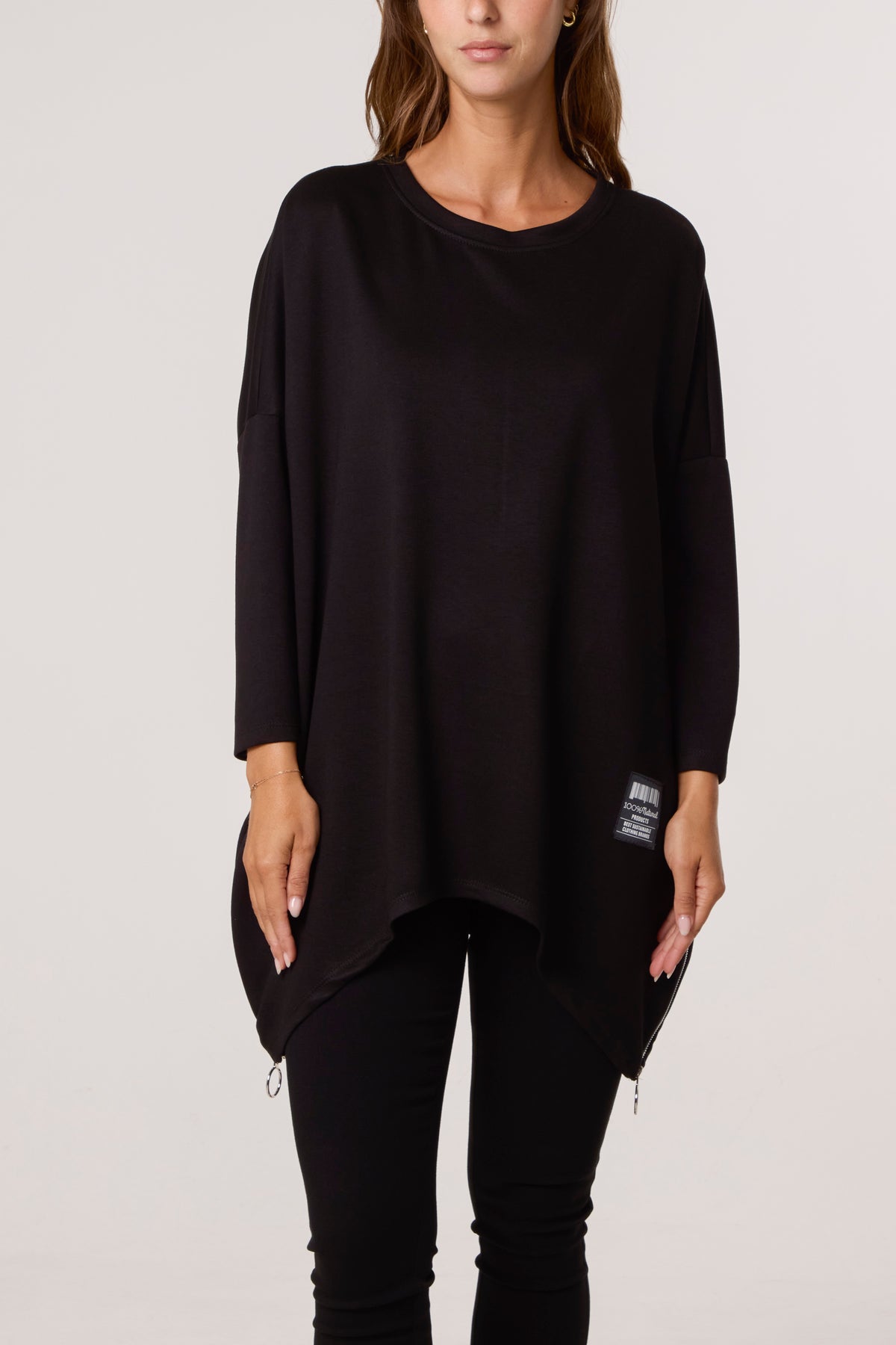 Soft Touch Side Zip Pockets Sweatshirt