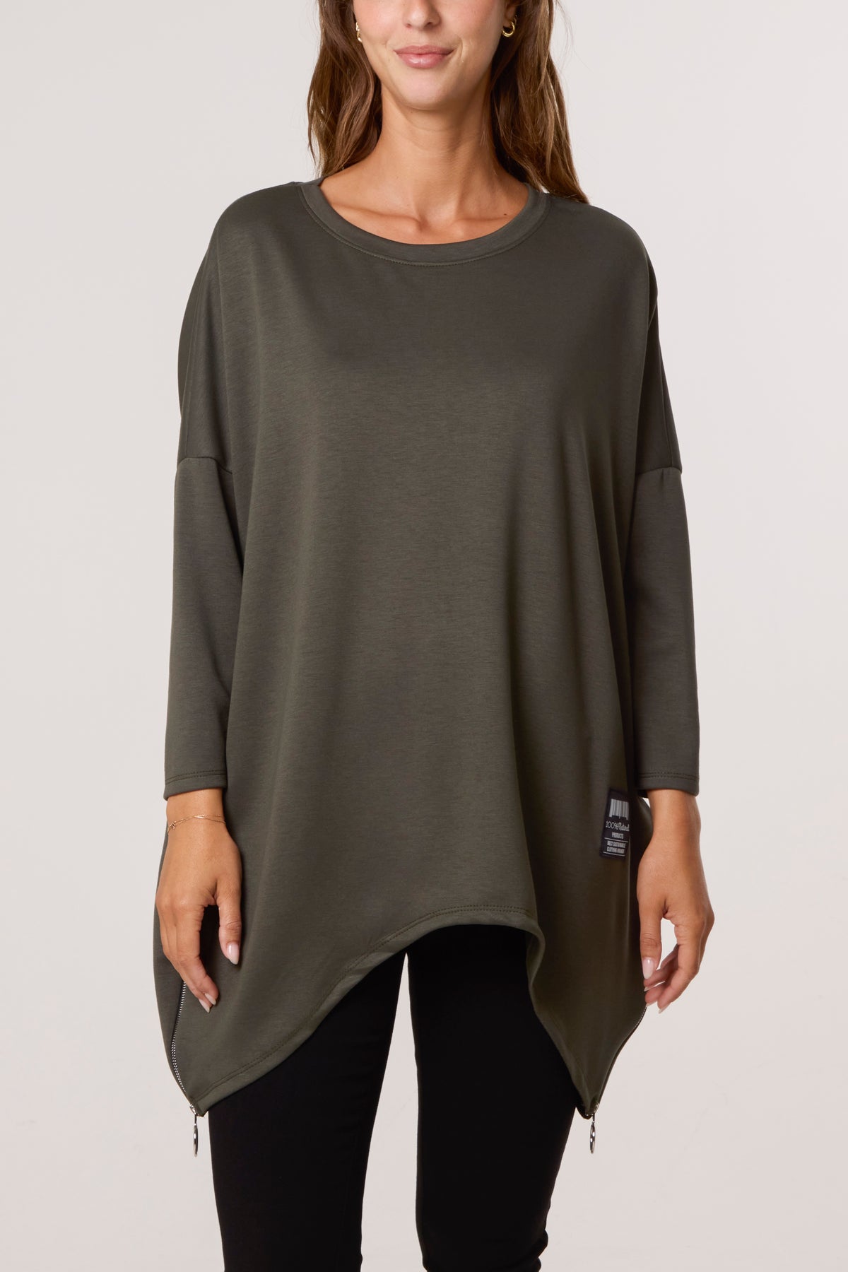 Soft Touch Side Zip Pockets Sweatshirt