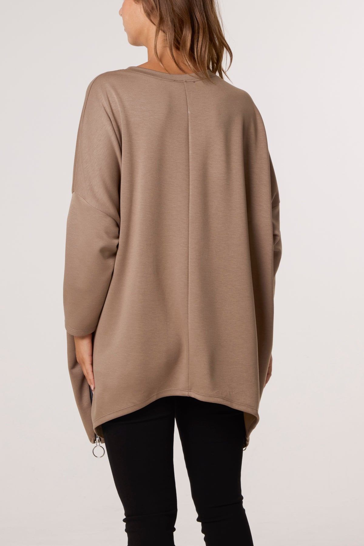Soft Touch Side Zip Pockets Sweatshirt