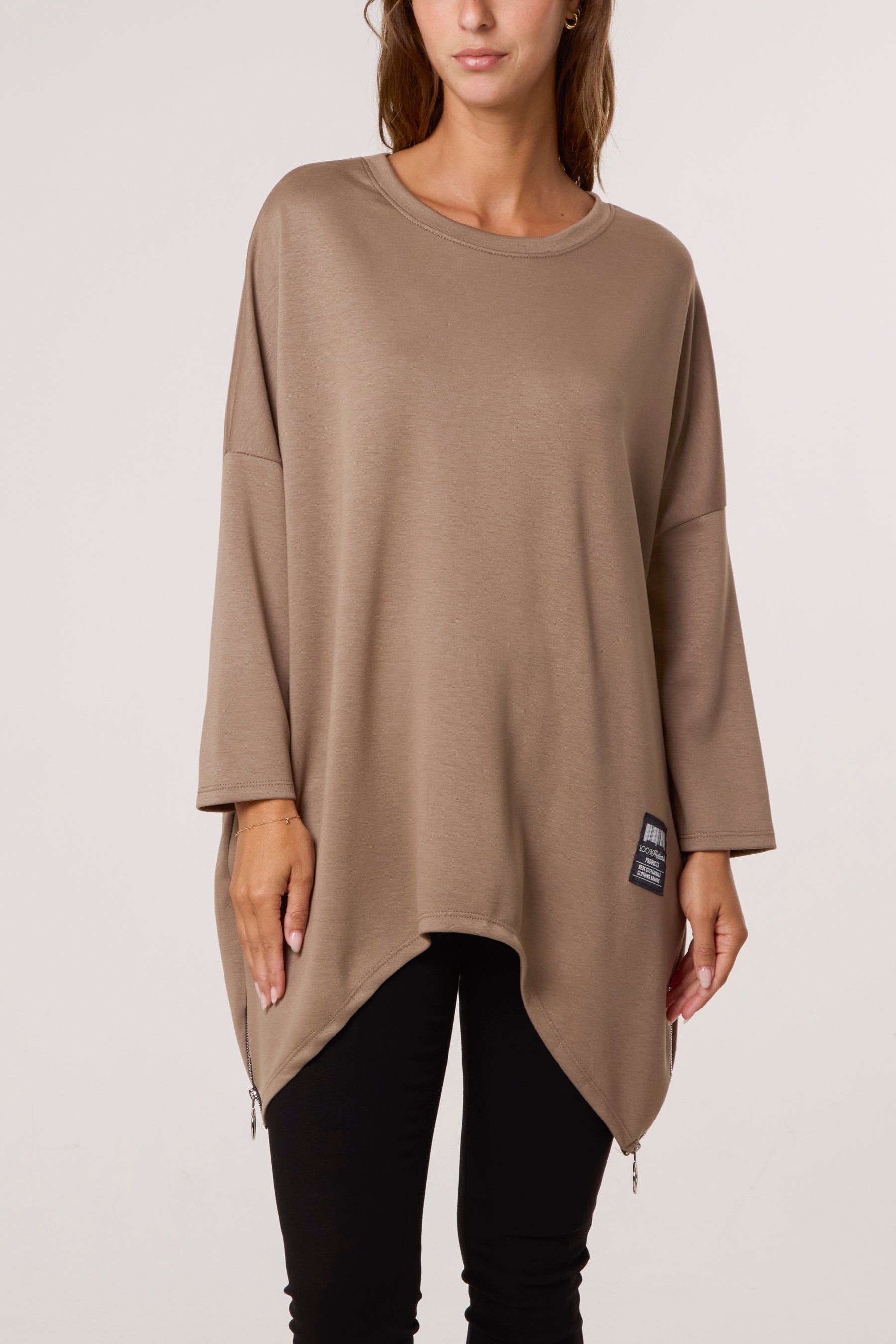 Soft Touch Side Zip Pockets Sweatshirt