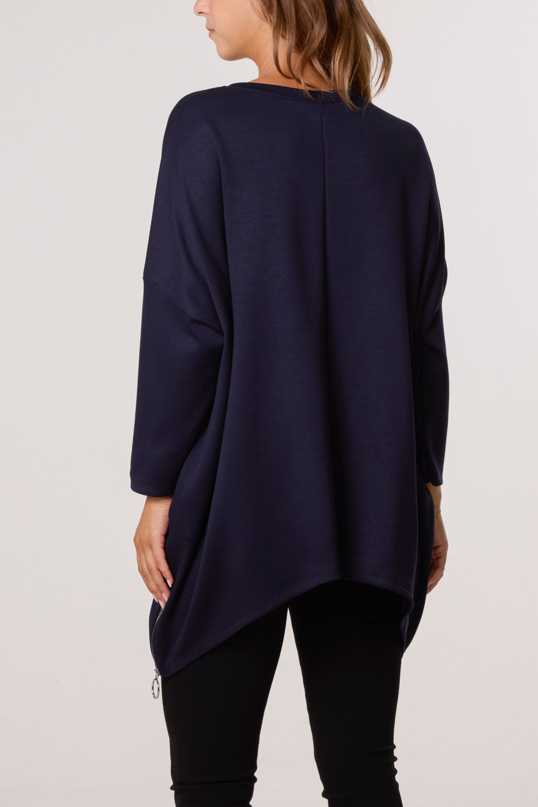 Soft Touch Side Zip Pockets Sweatshirt