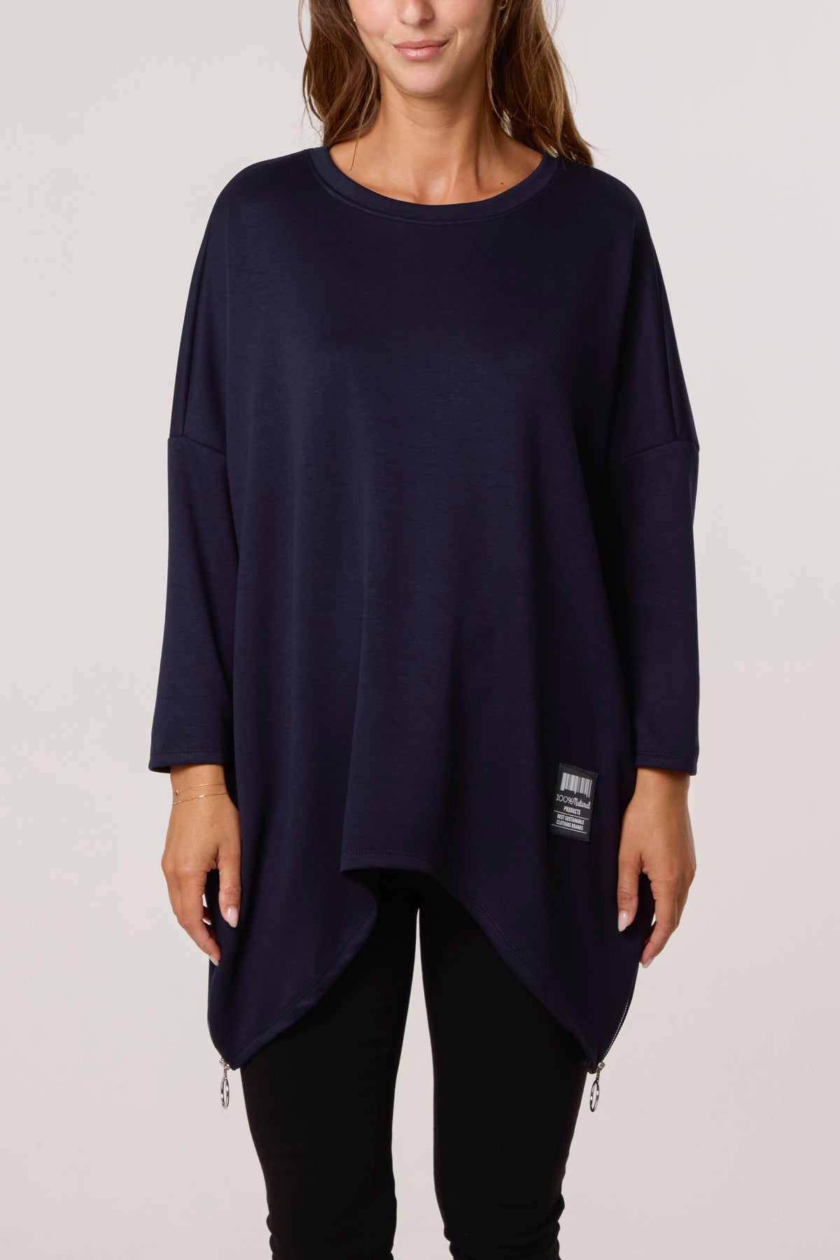 Soft Touch Side Zip Pockets Sweatshirt