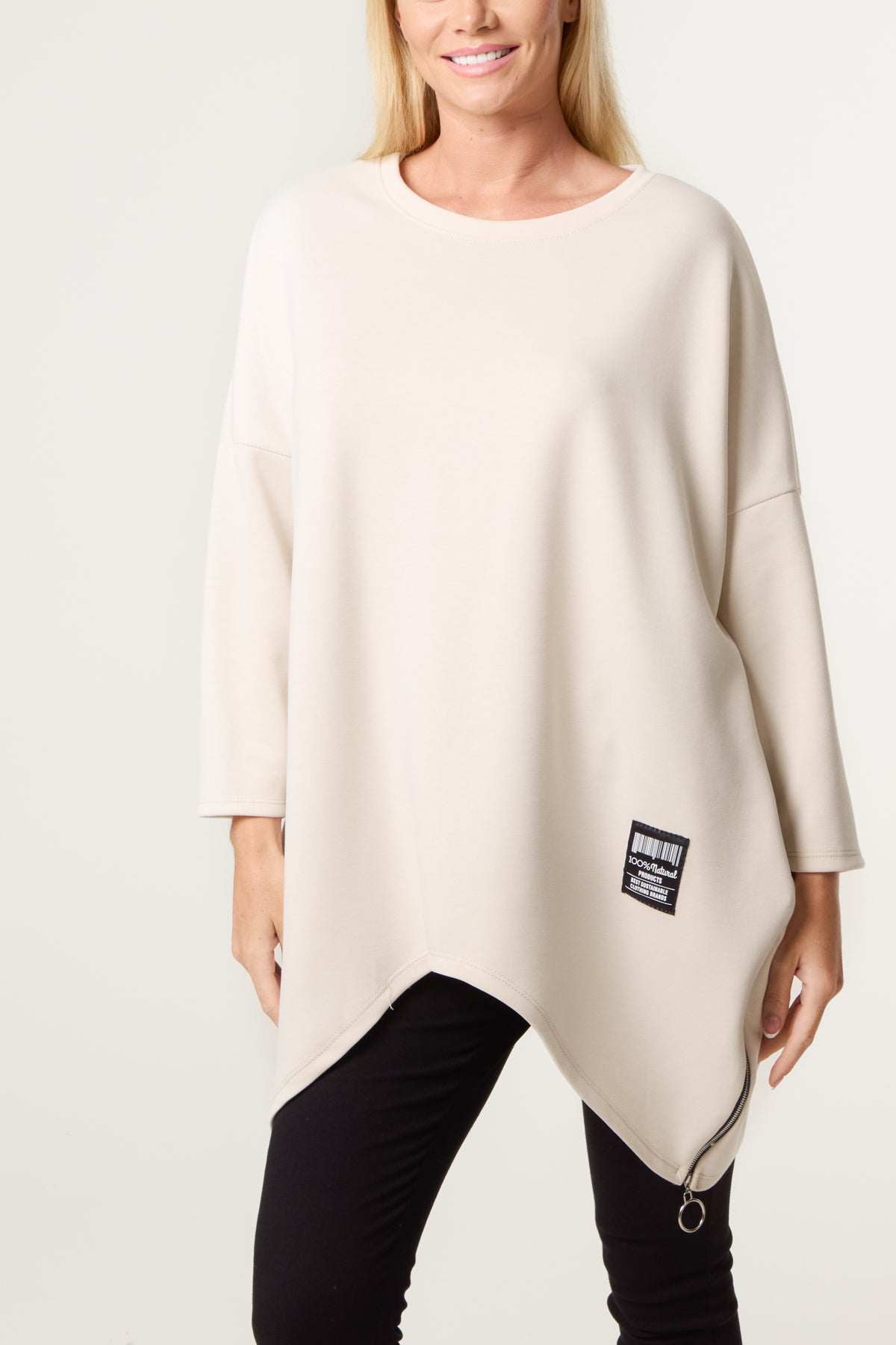 Soft Touch Side Zip Pockets Sweatshirt