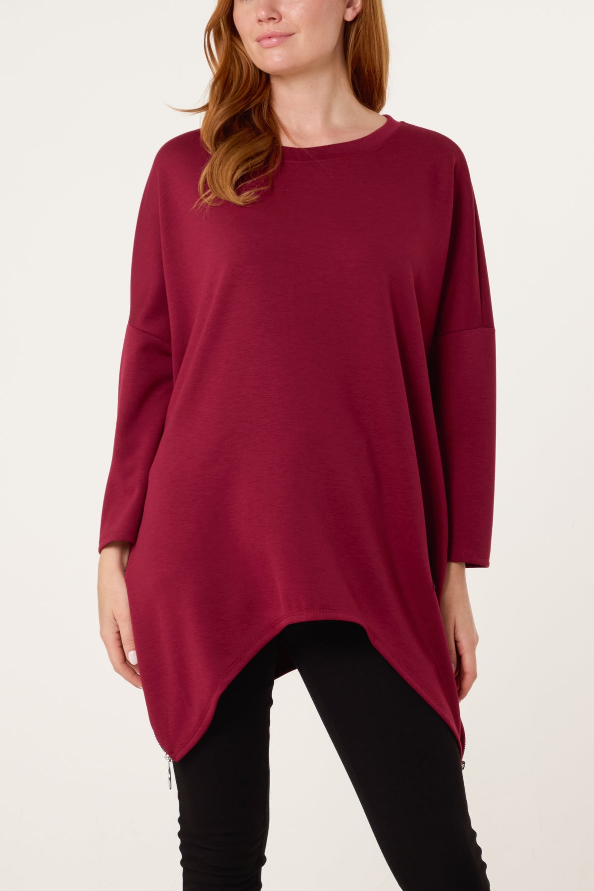 Soft Touch Side Zip Pockets Sweatshirt