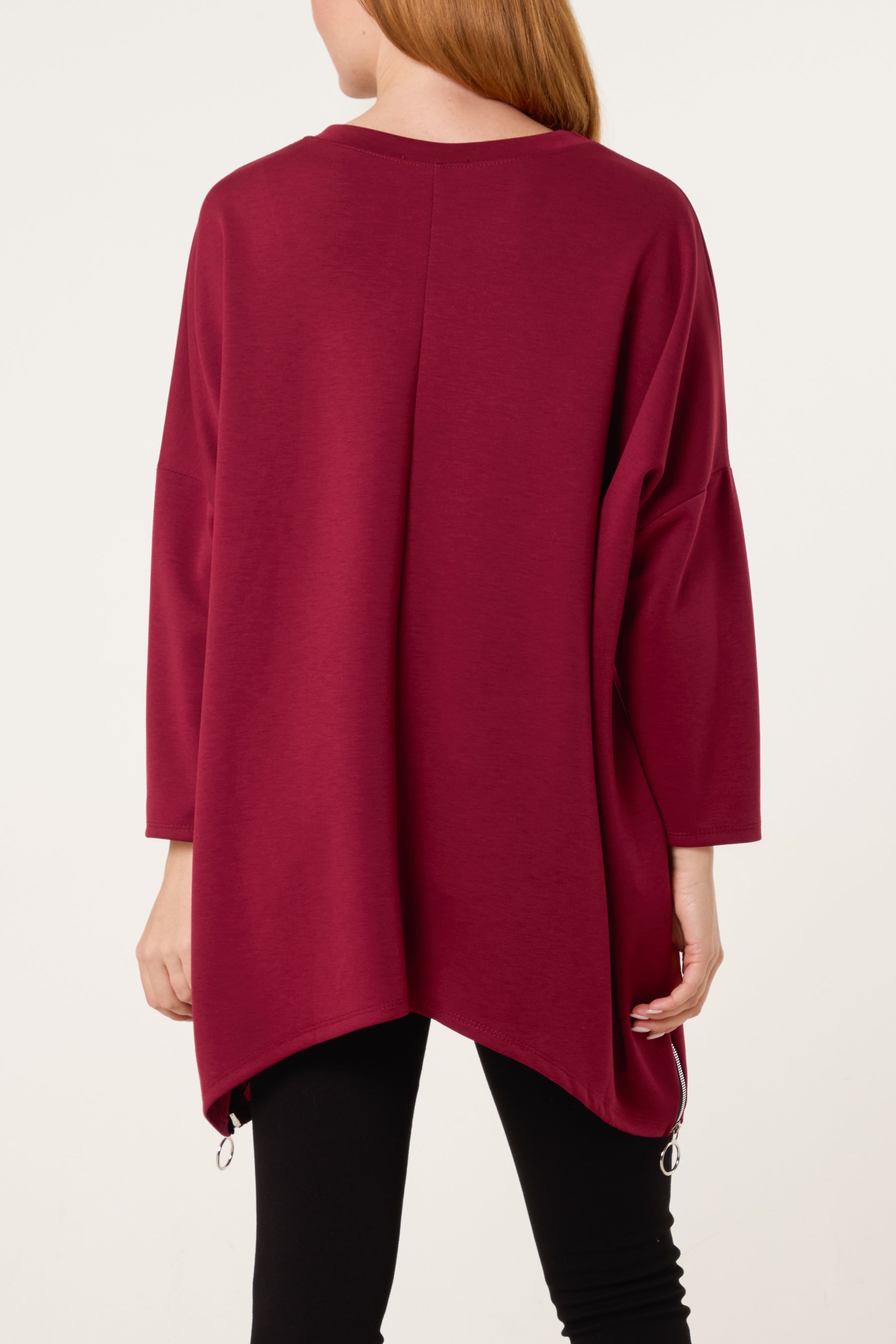 Soft Touch Side Zip Pockets Sweatshirt
