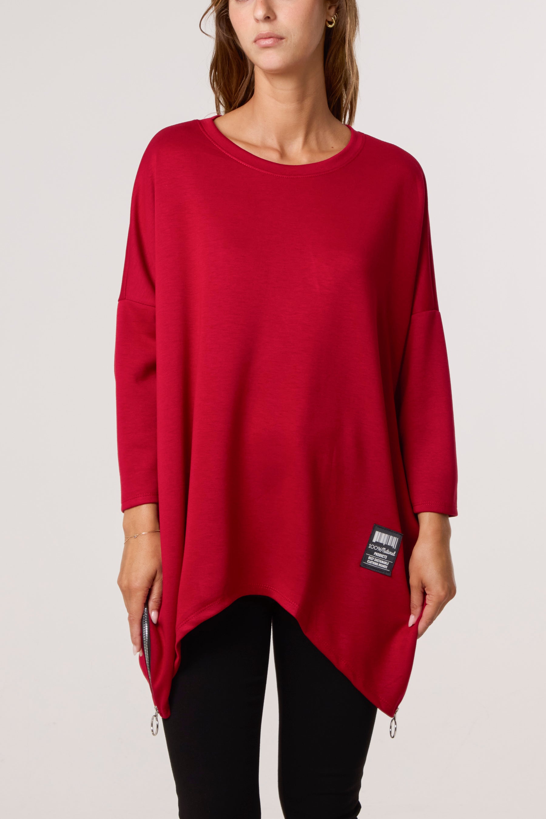 Soft Touch Side Zip Pockets Sweatshirt