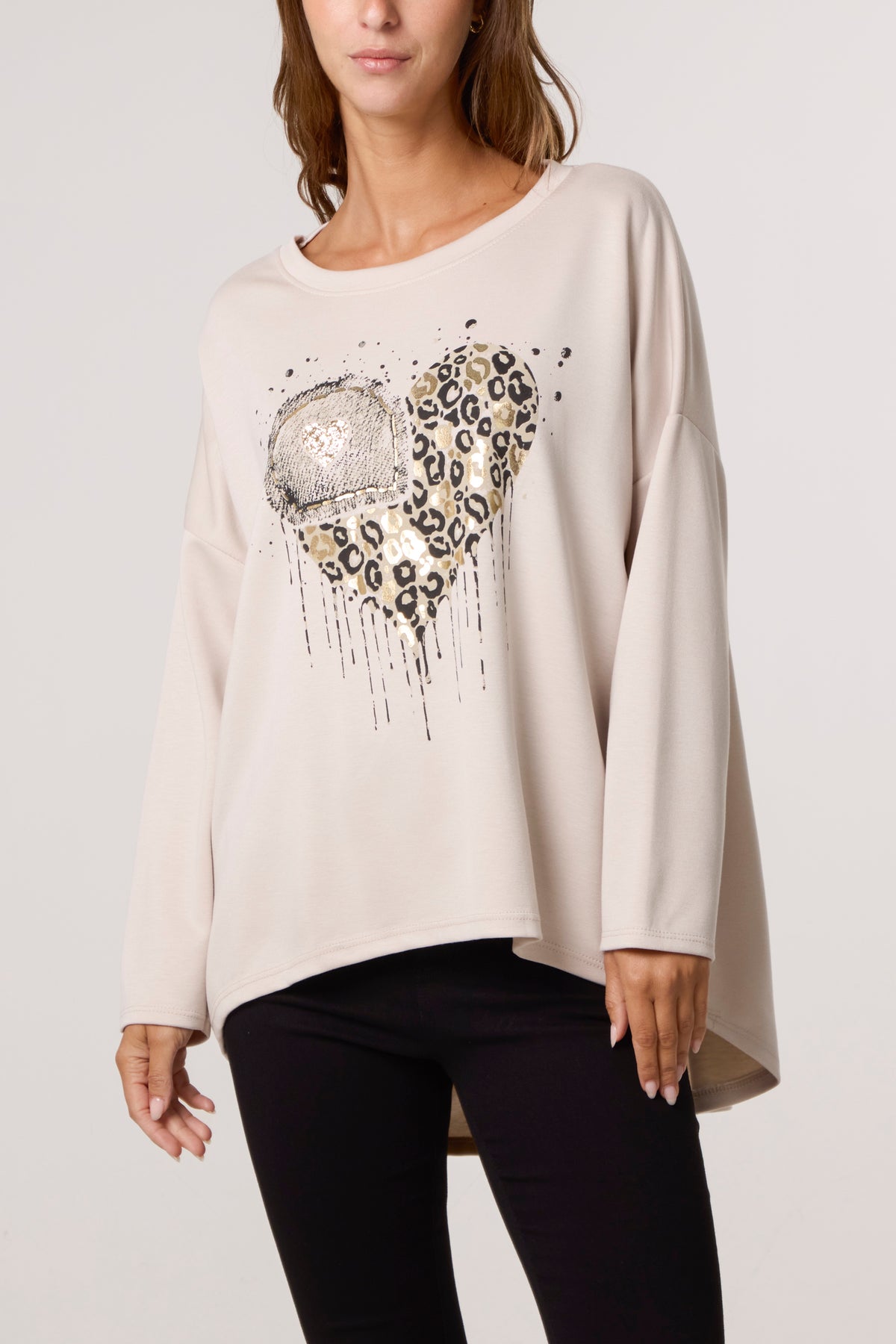 Foil Animal Heart Soft Touch Sweatshirt