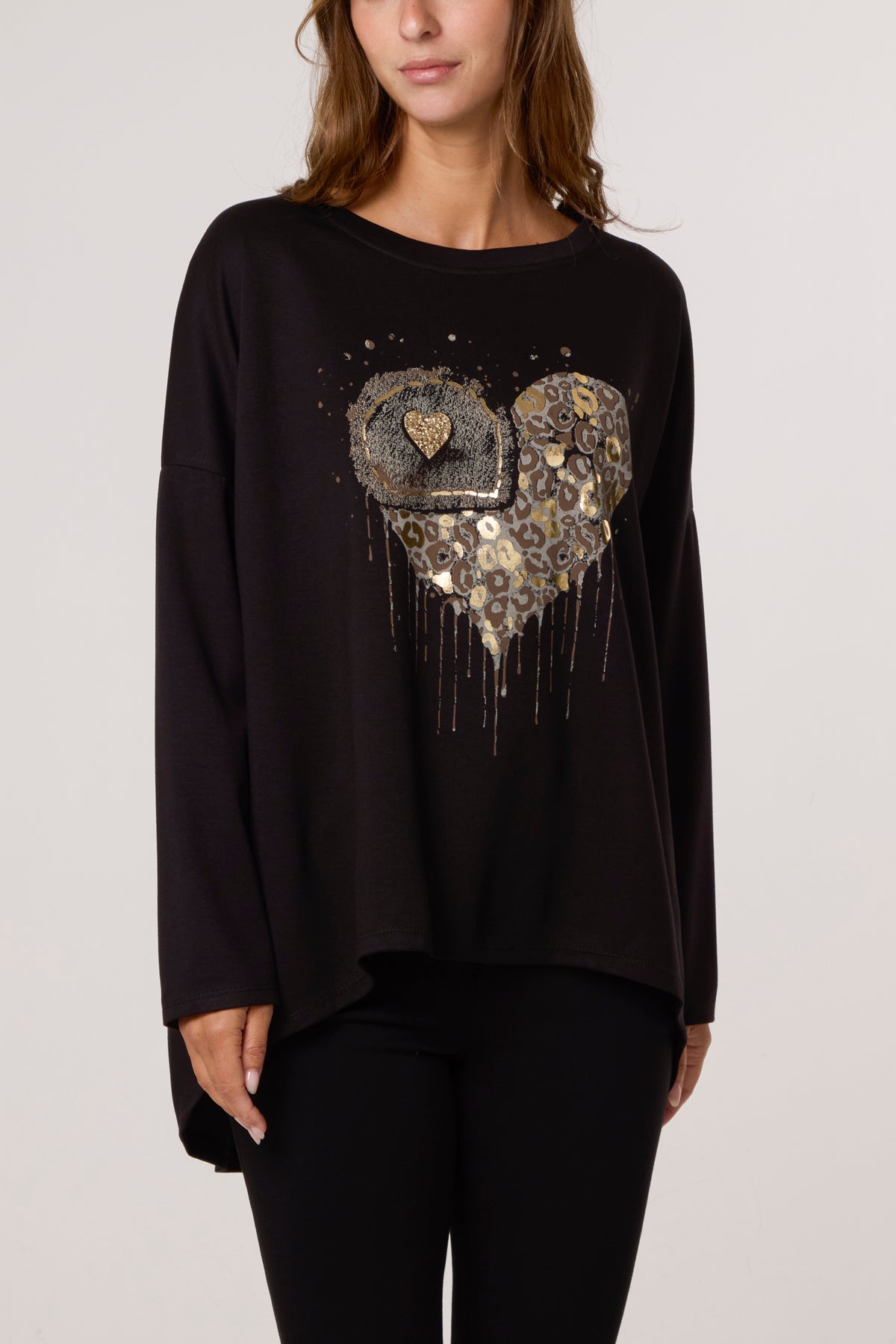 Foil Animal Heart Soft Touch Sweatshirt