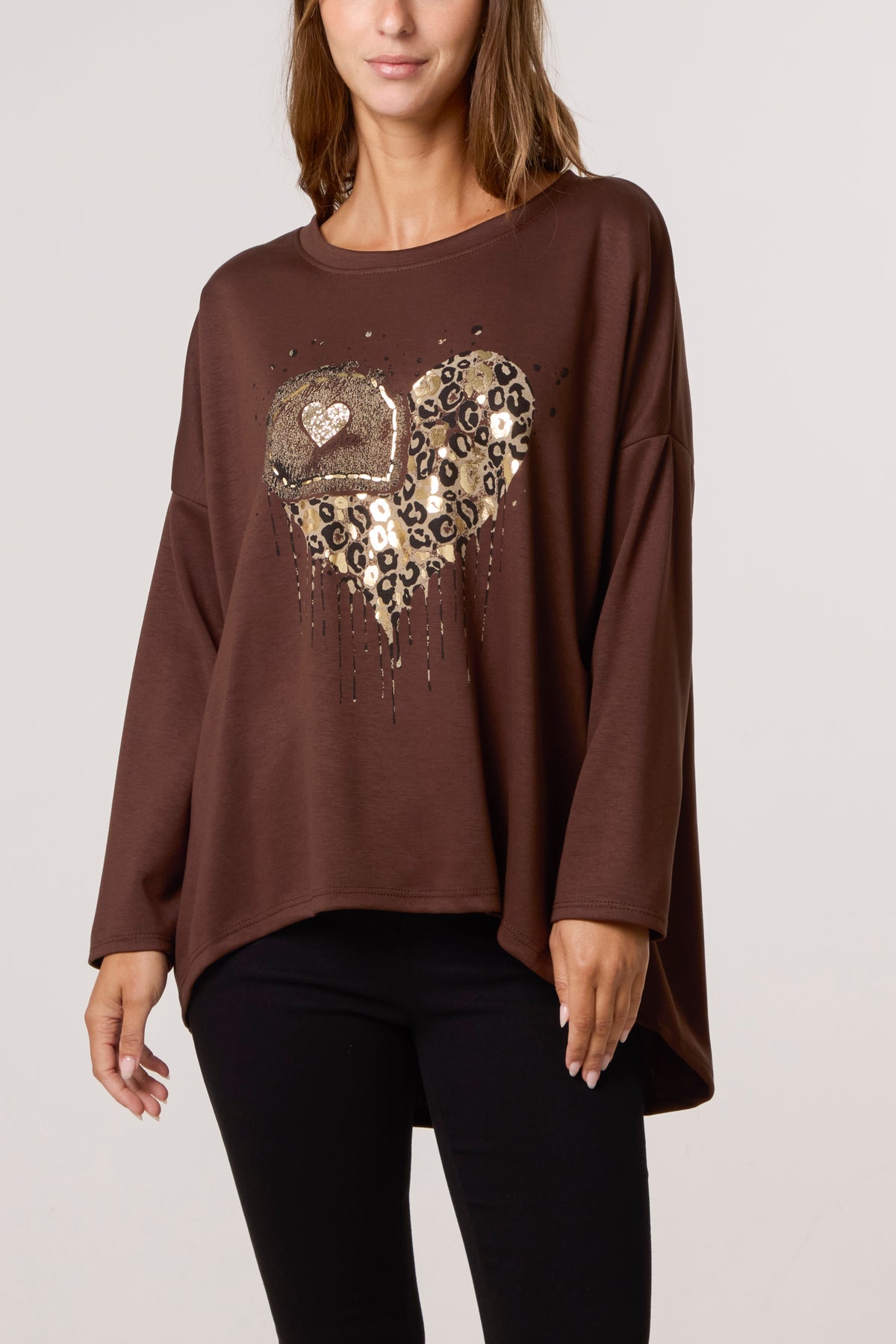 Foil Animal Heart Soft Touch Sweatshirt